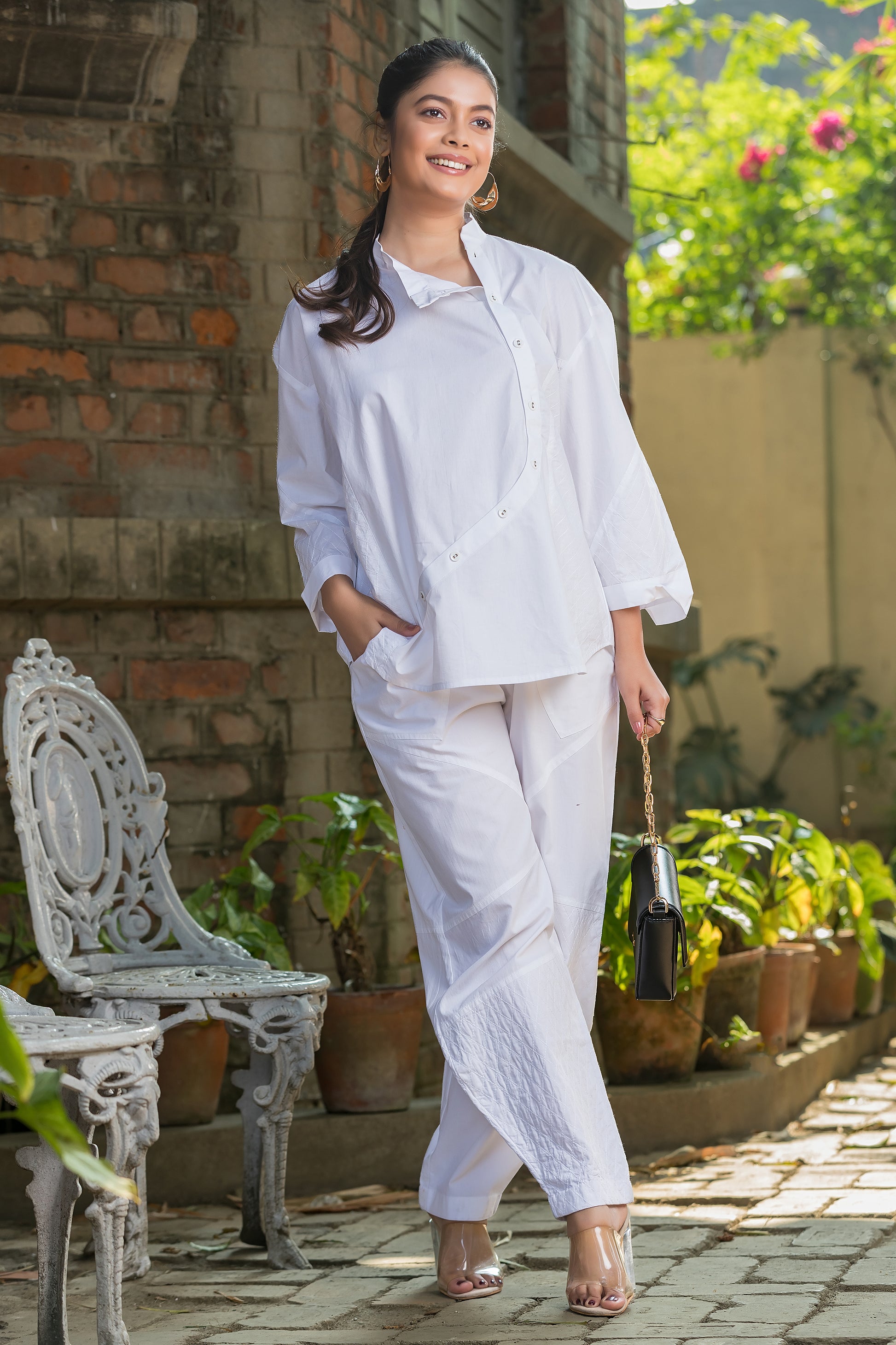Quilted Style Shirt & Pant Co-Ord Set