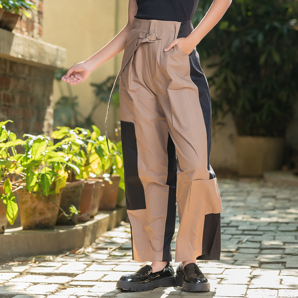 Two Tone Highwaisted Pants