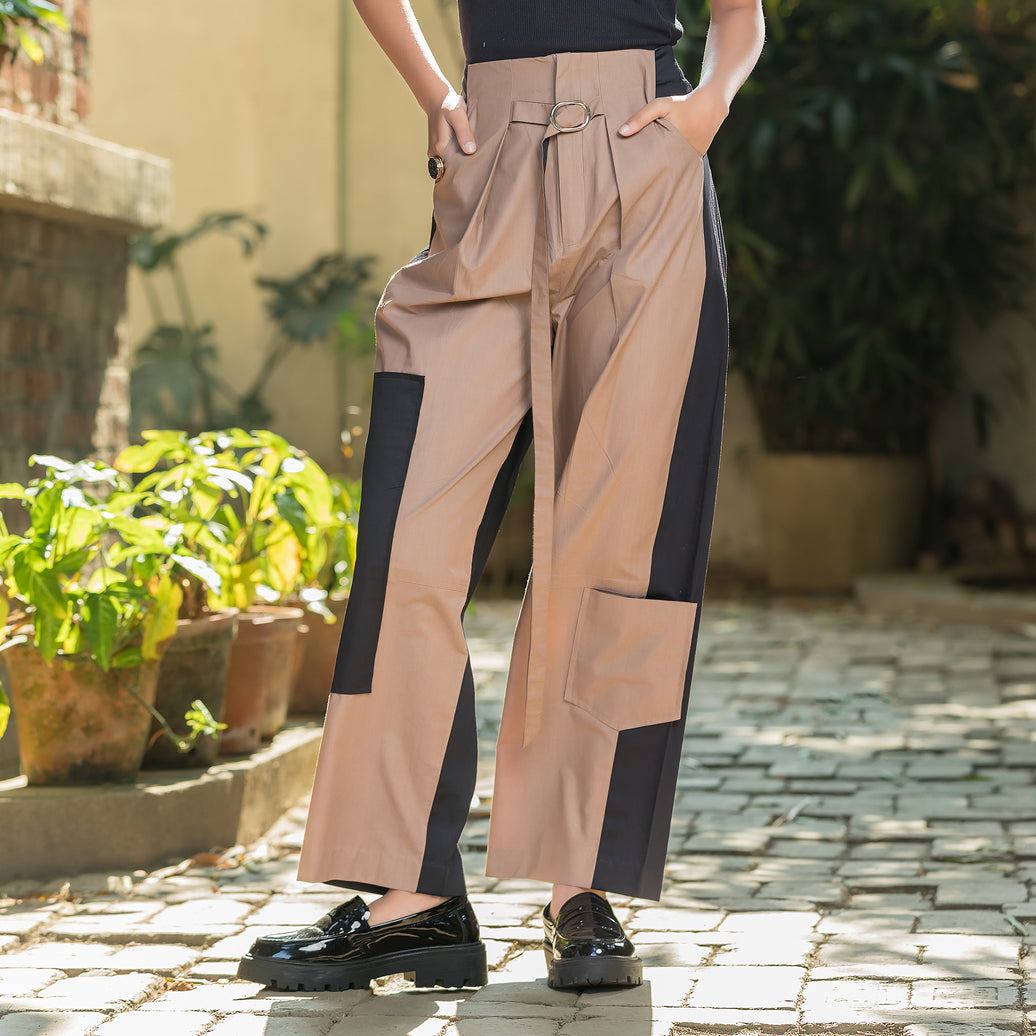 Two Tone Highwaisted Pants