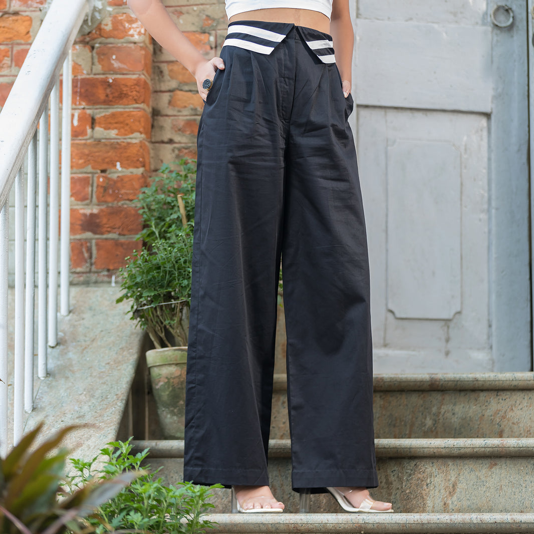 Black & White Collar Pants