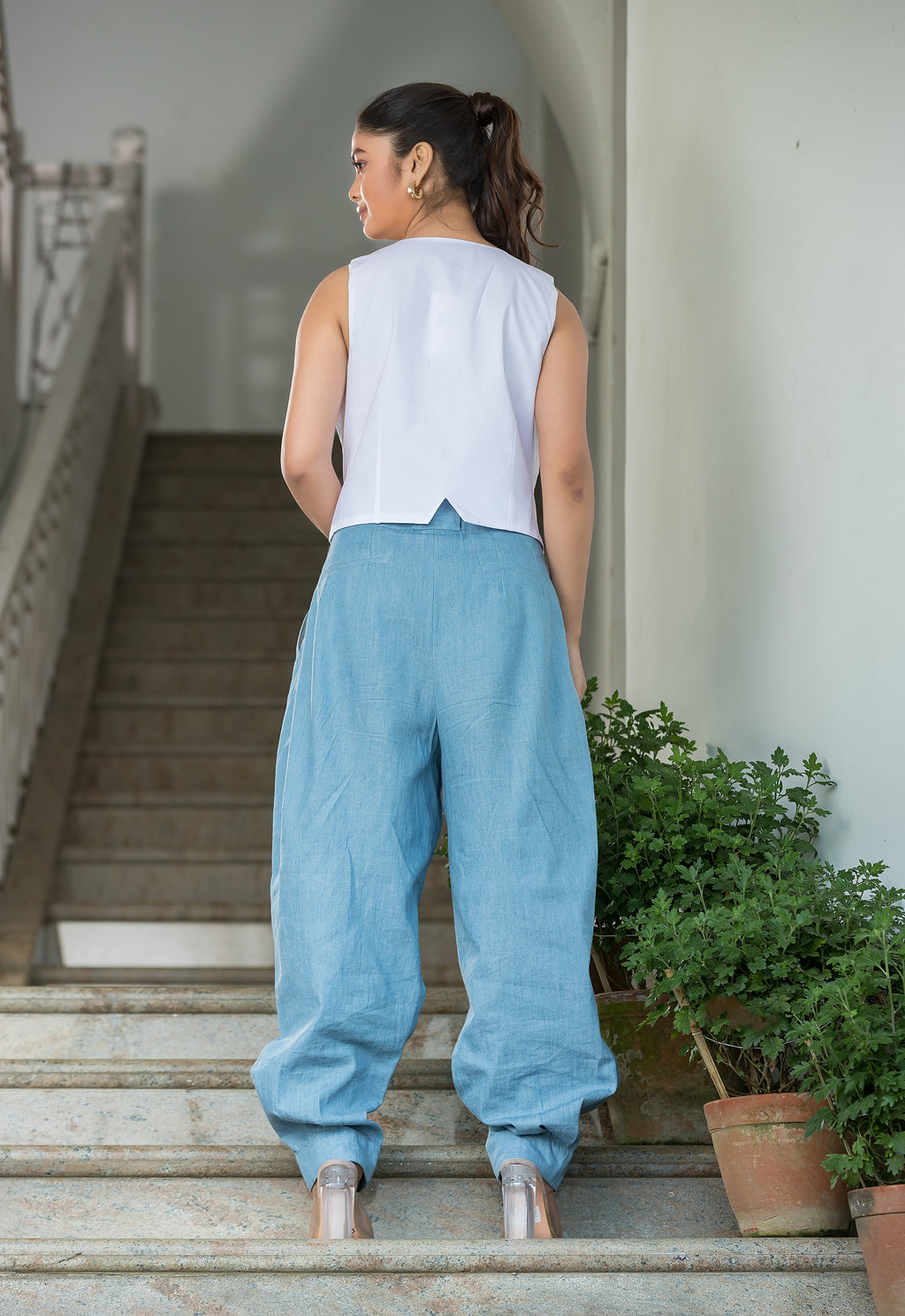 Fishes Embroidered Cotton Co-Ords Set