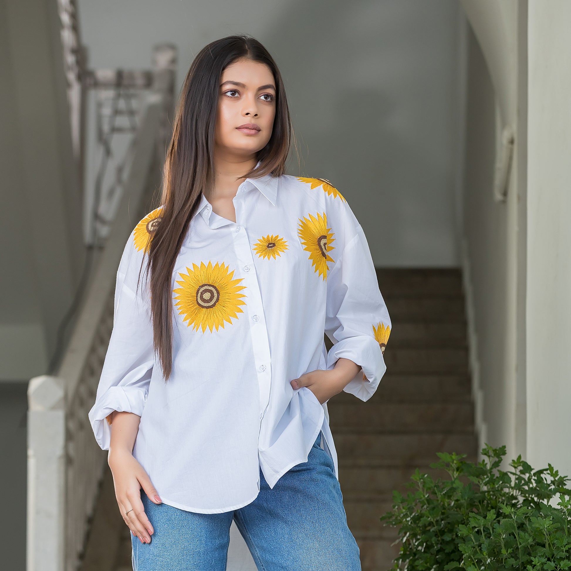 White Sunflower Shirt