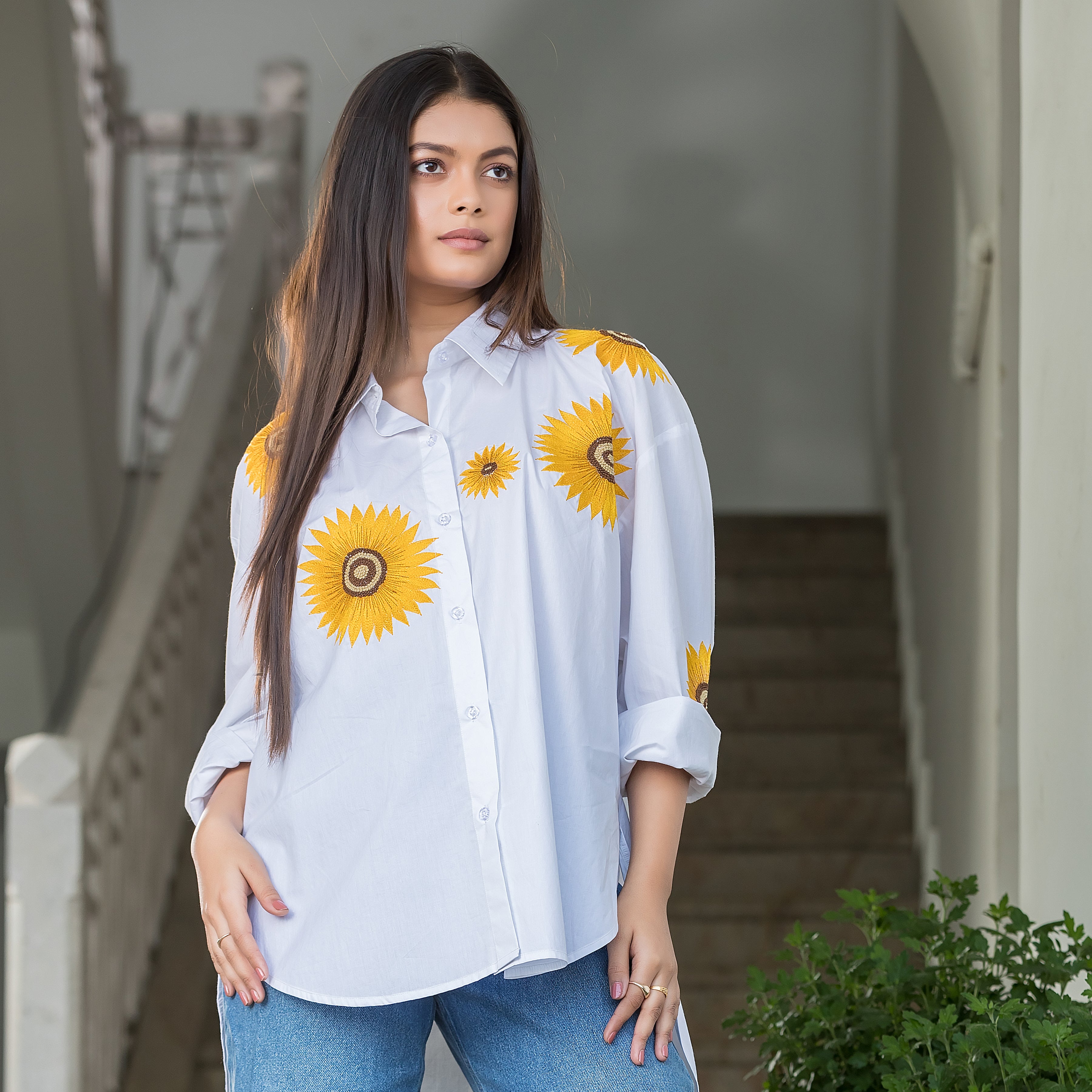 White Sunflower Shirt