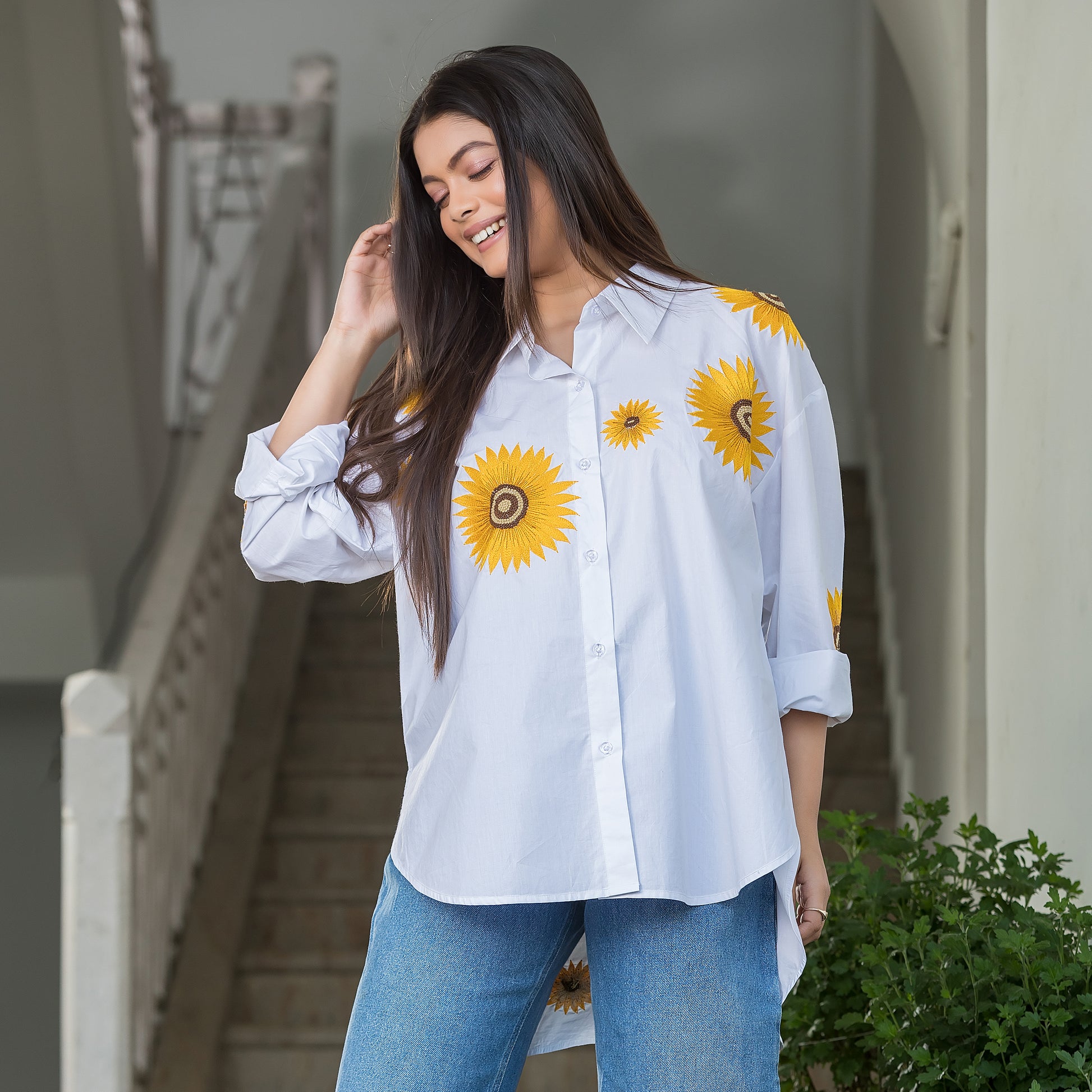 White Sunflower Shirt