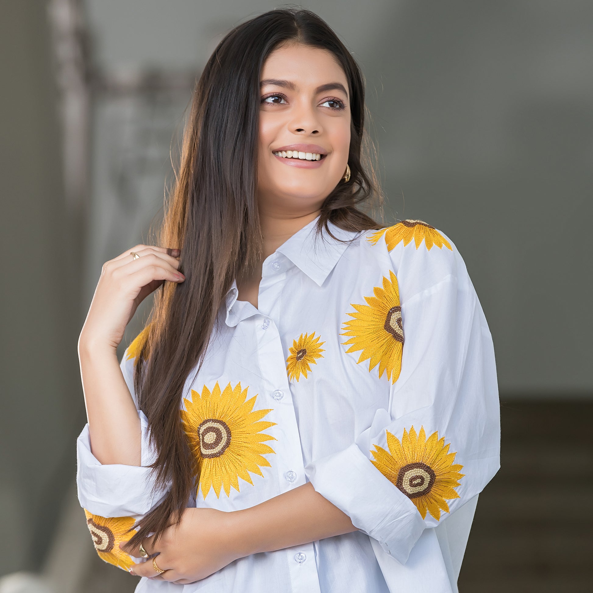 White Sunflower Shirt