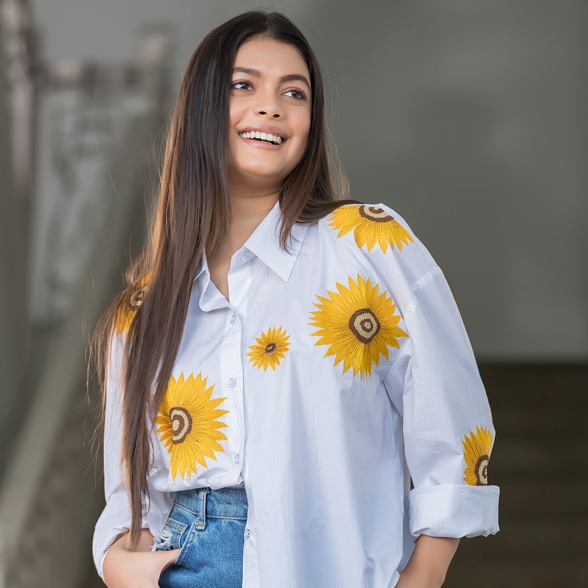 White Sunflower Shirt