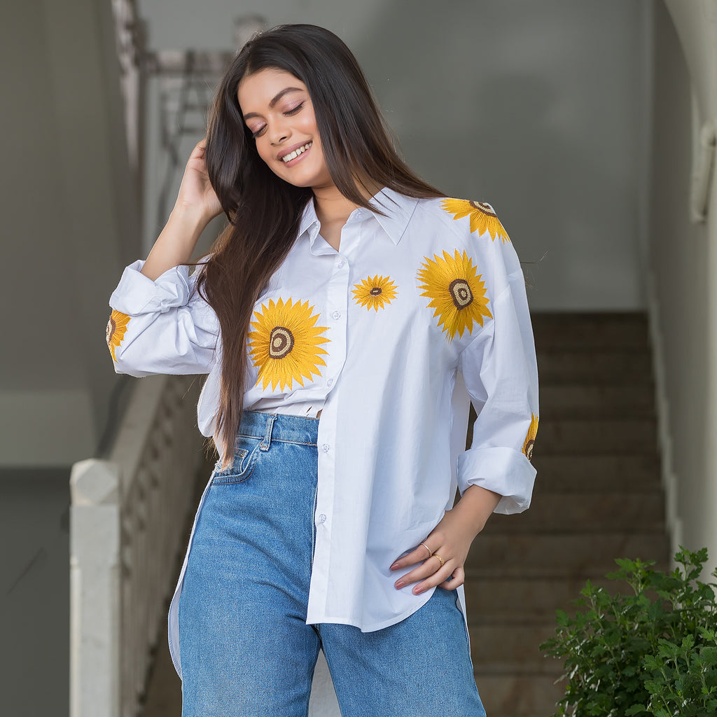 White Sunflower Shirt