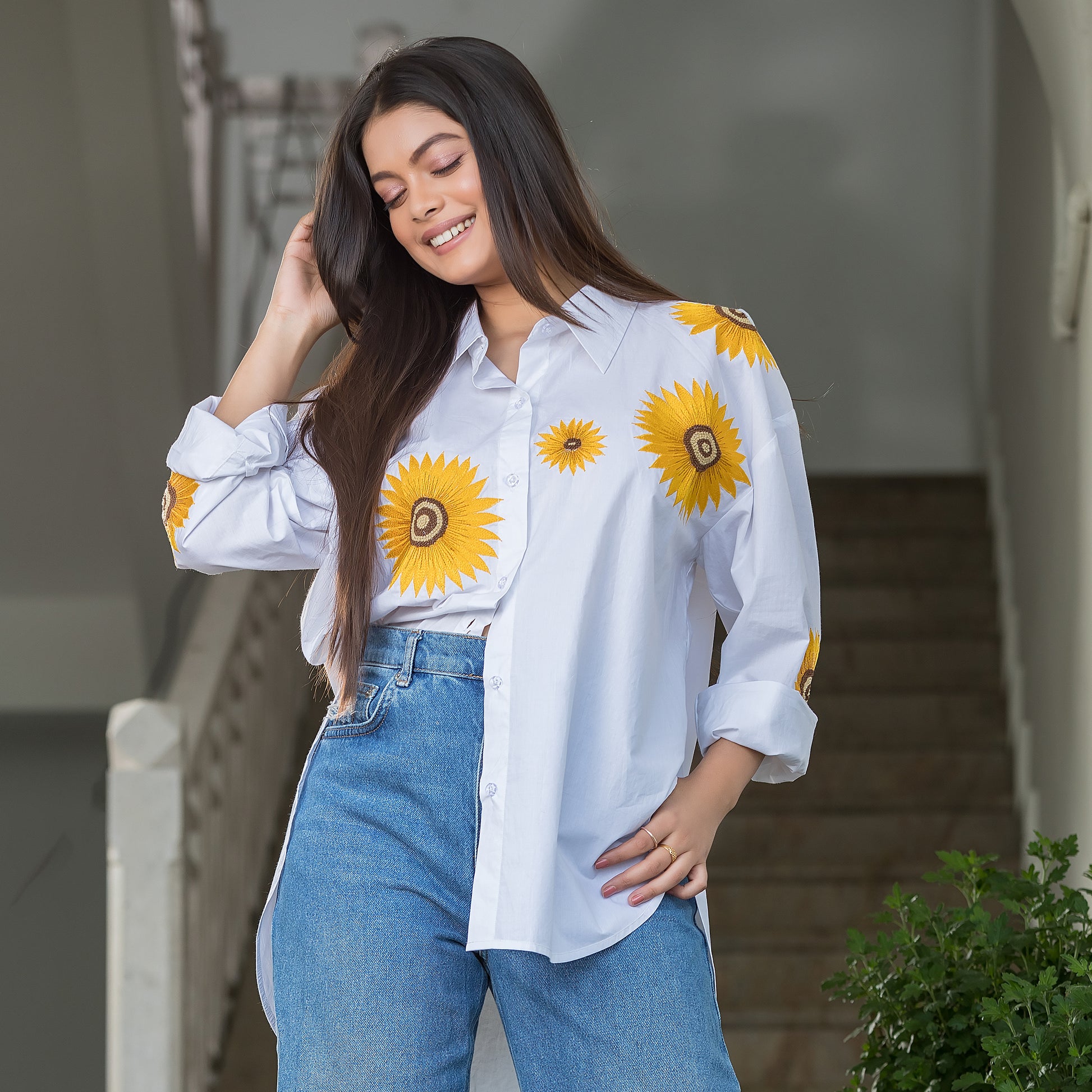 White Sunflower Shirt