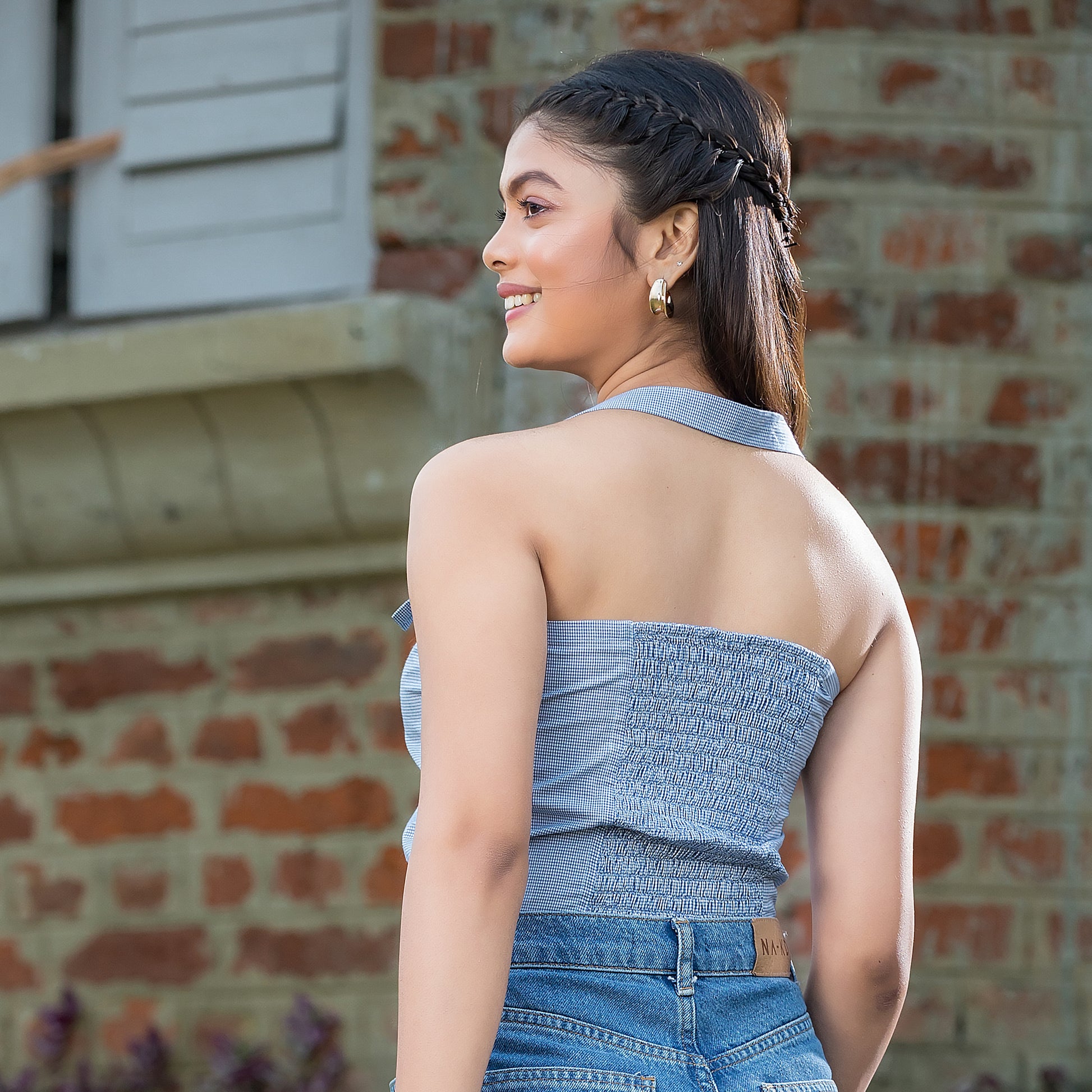 Blue Checkered Top