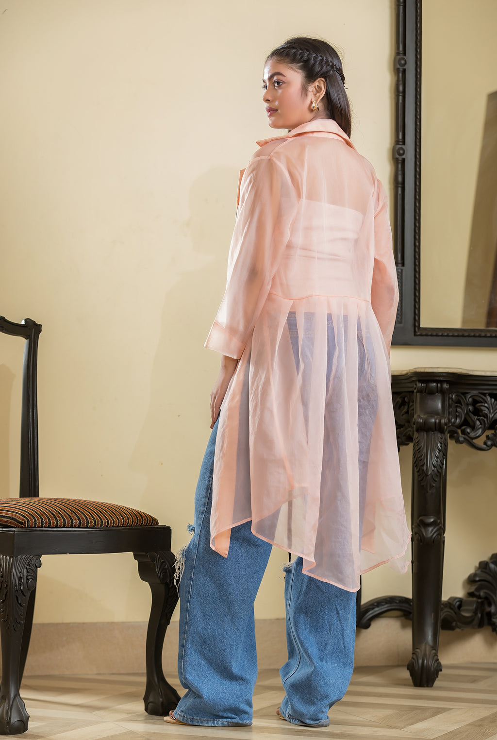 Peach Organza Jacket