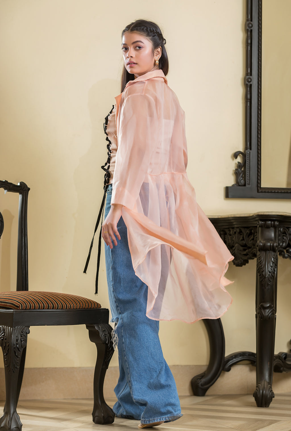 Peach Organza Jacket