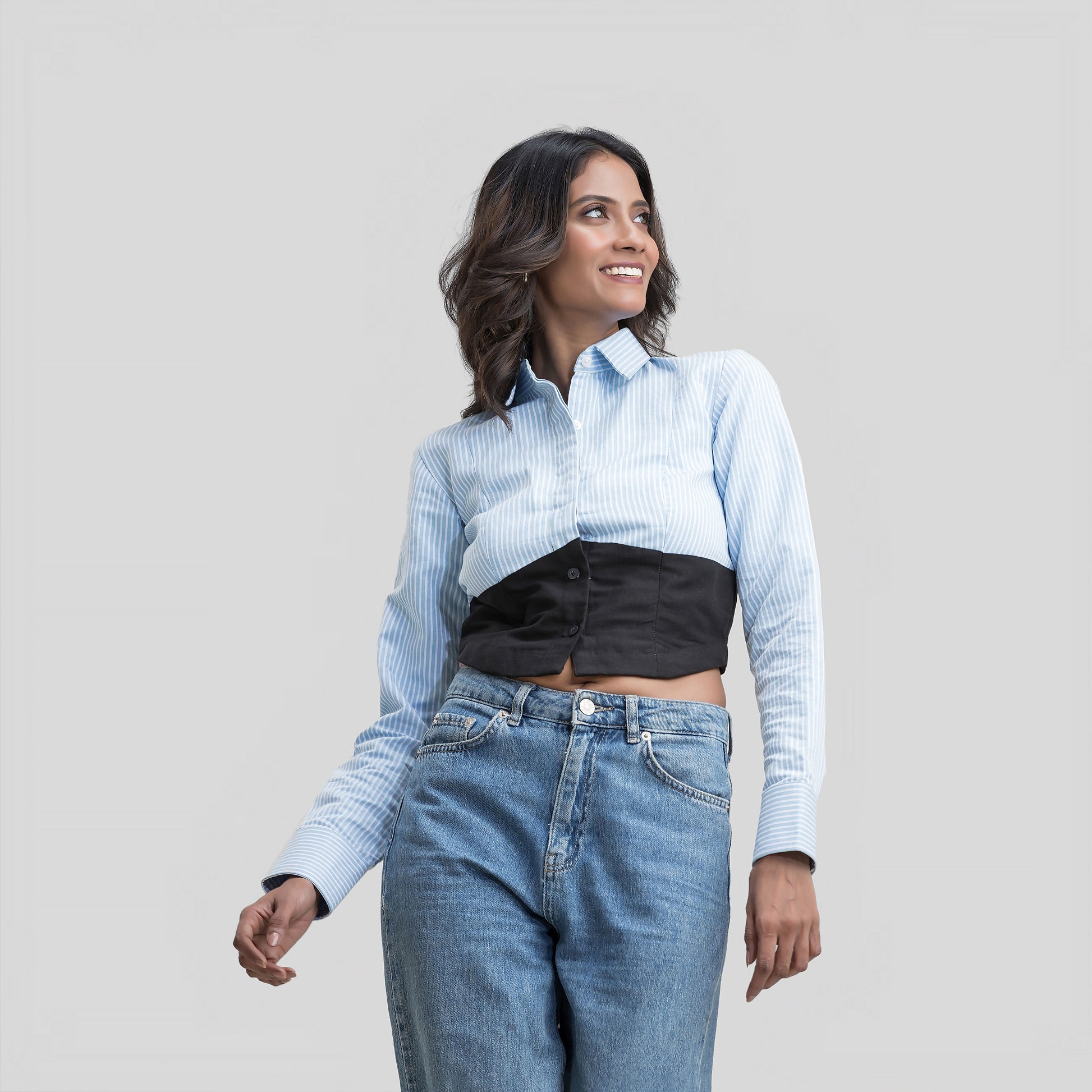 Pinstripe Contrast Shirt