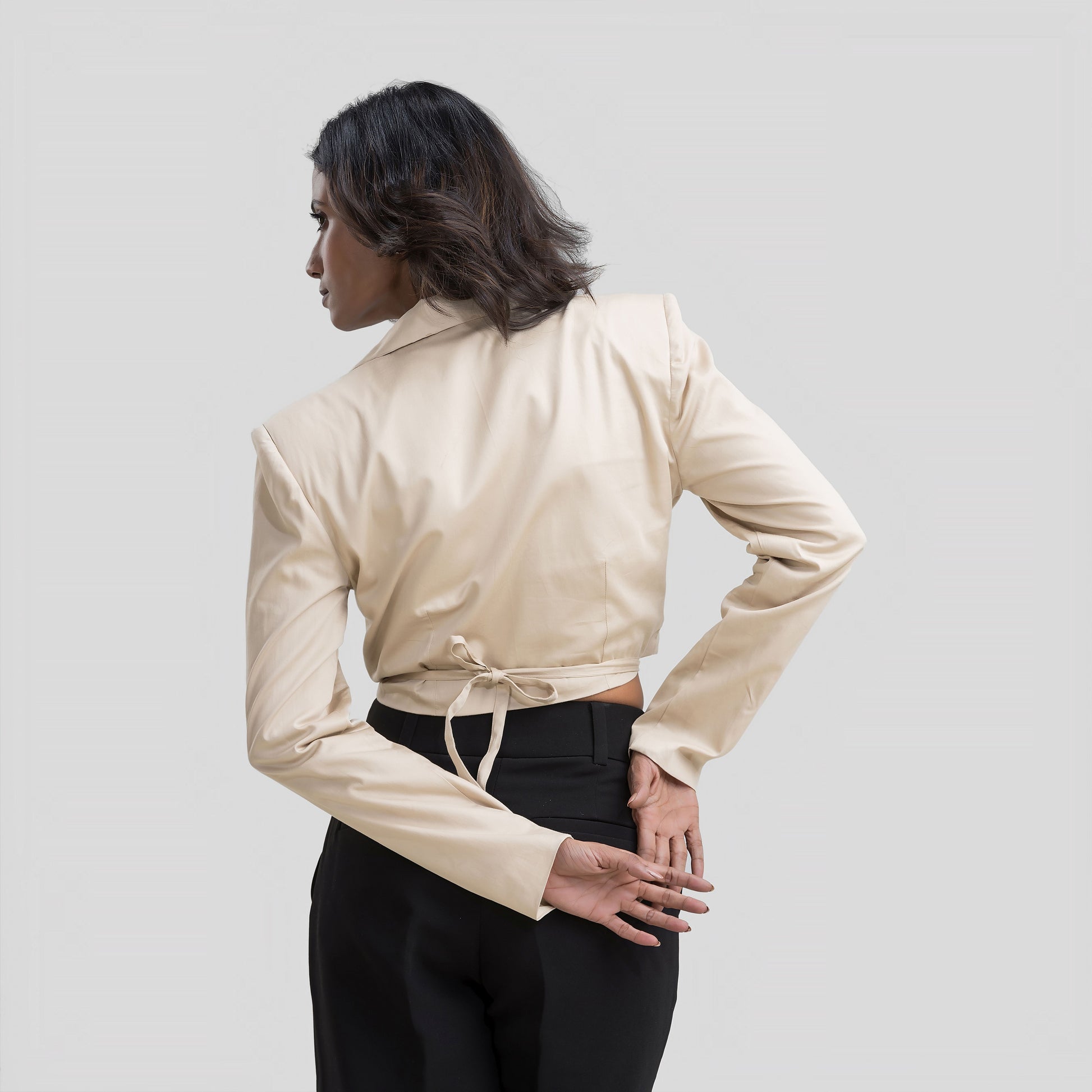 Creamy Blazer Top