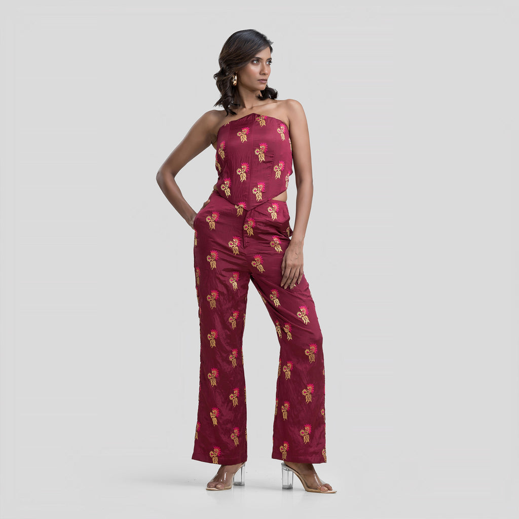 Raspberry Brocade Corset