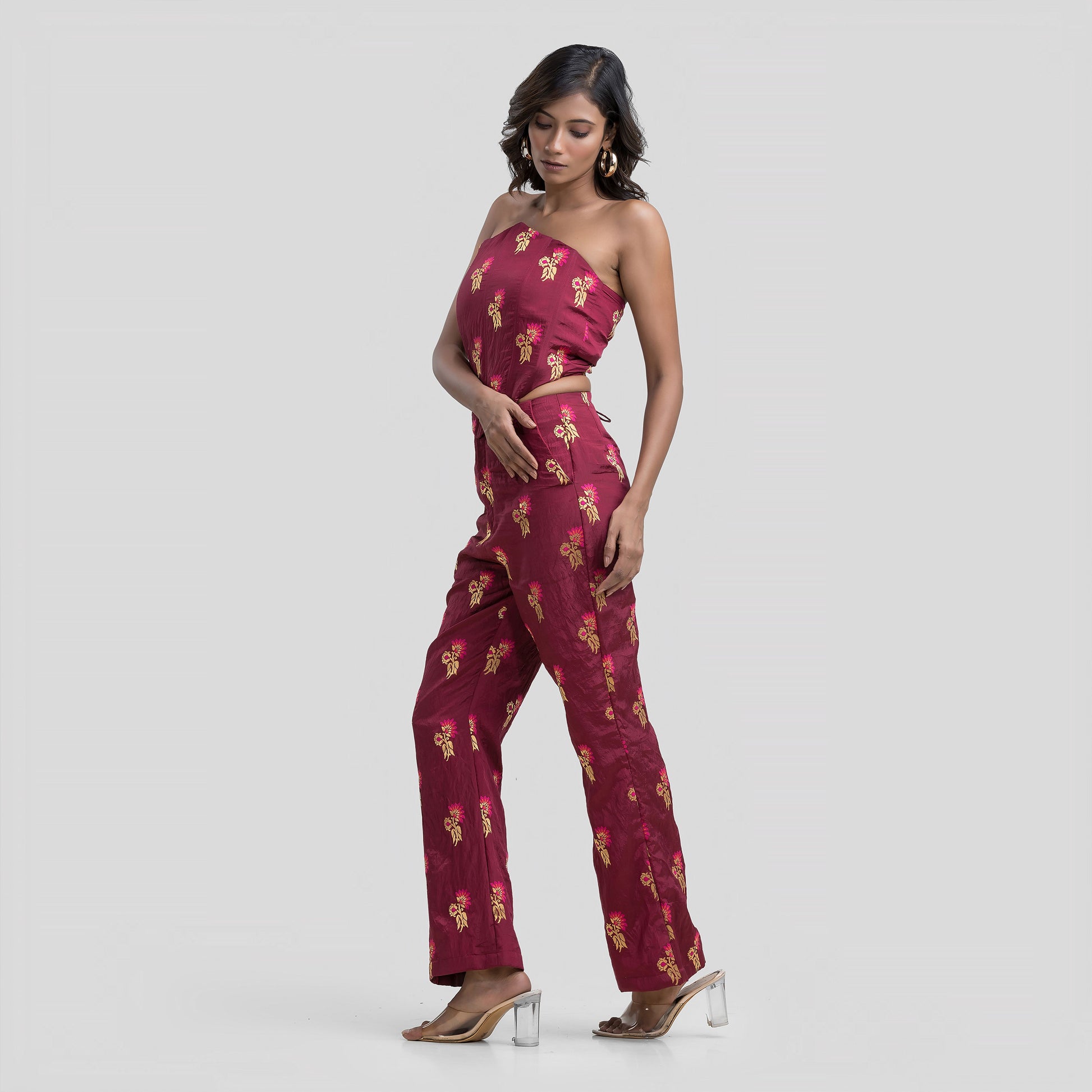 Raspberry Brocade Corset