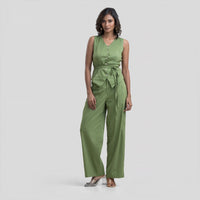 Green Tie-Up Waistcoat with Pants