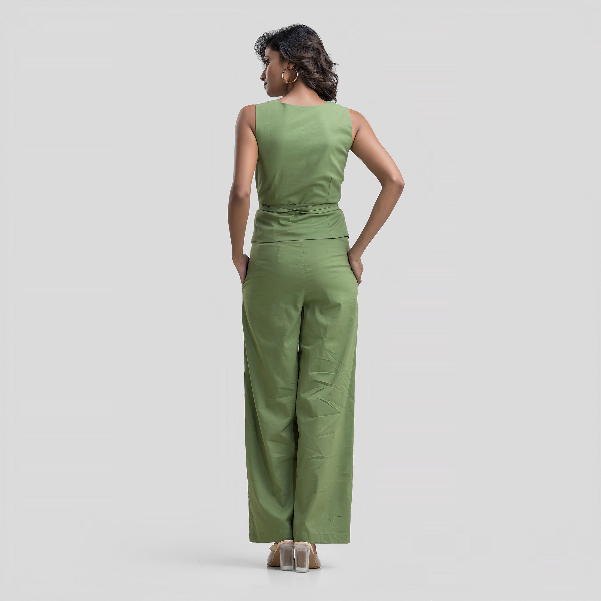 Green Side Tie On Waistcoat