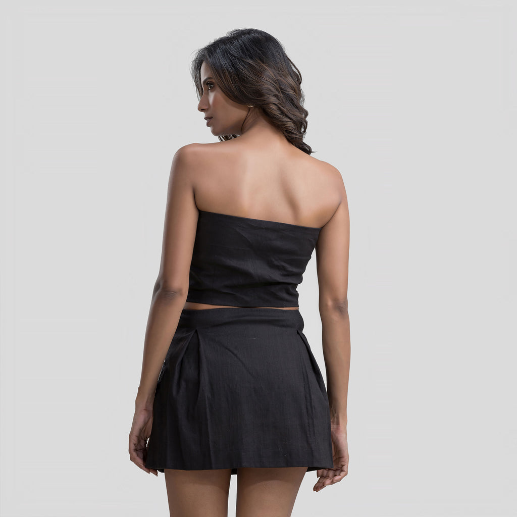 Black Pleated Set