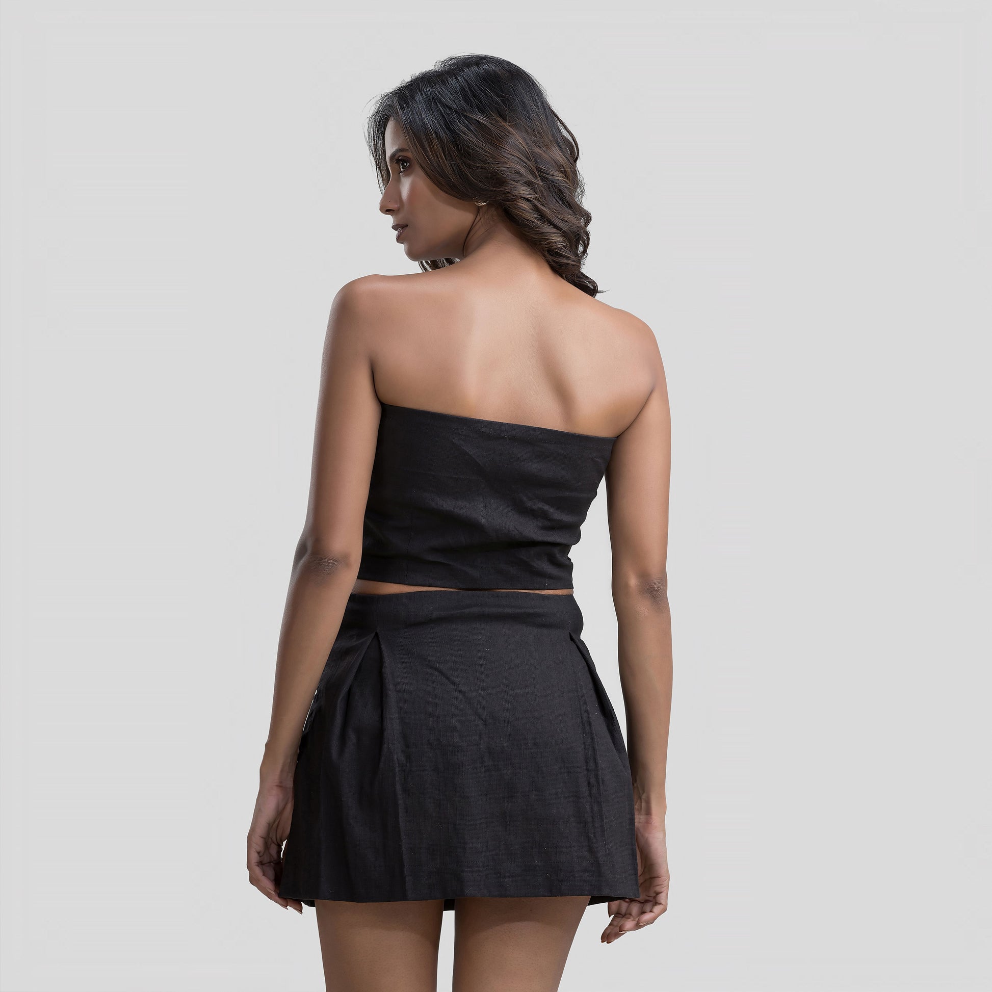 Black Pleated Set