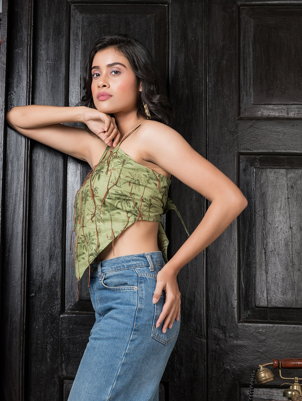 Palm Tree Scarf Top