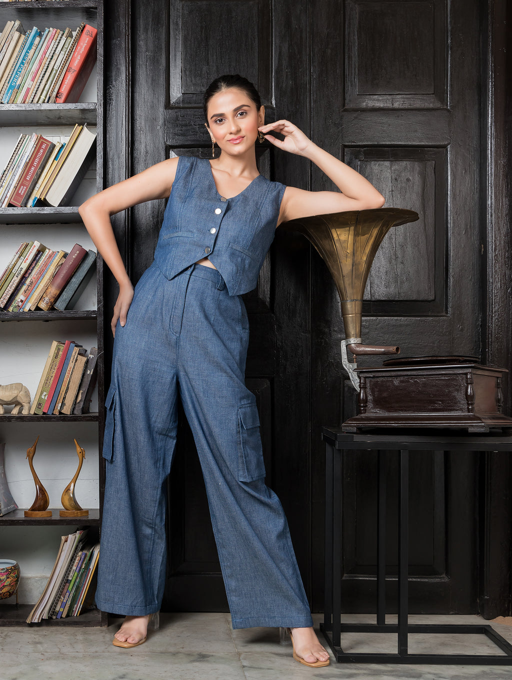 Denim Cargo Pants