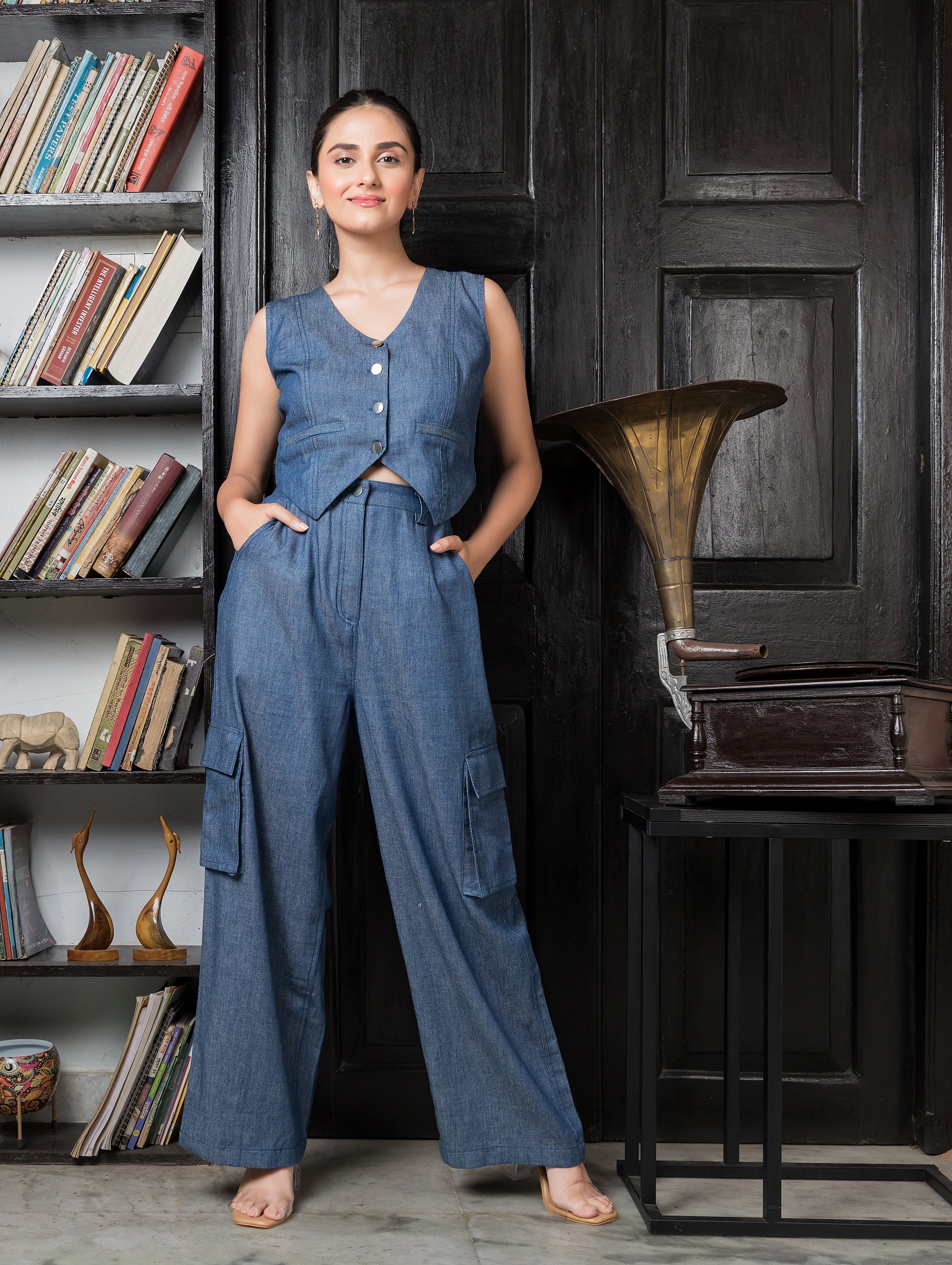 Denim Cargo Pants