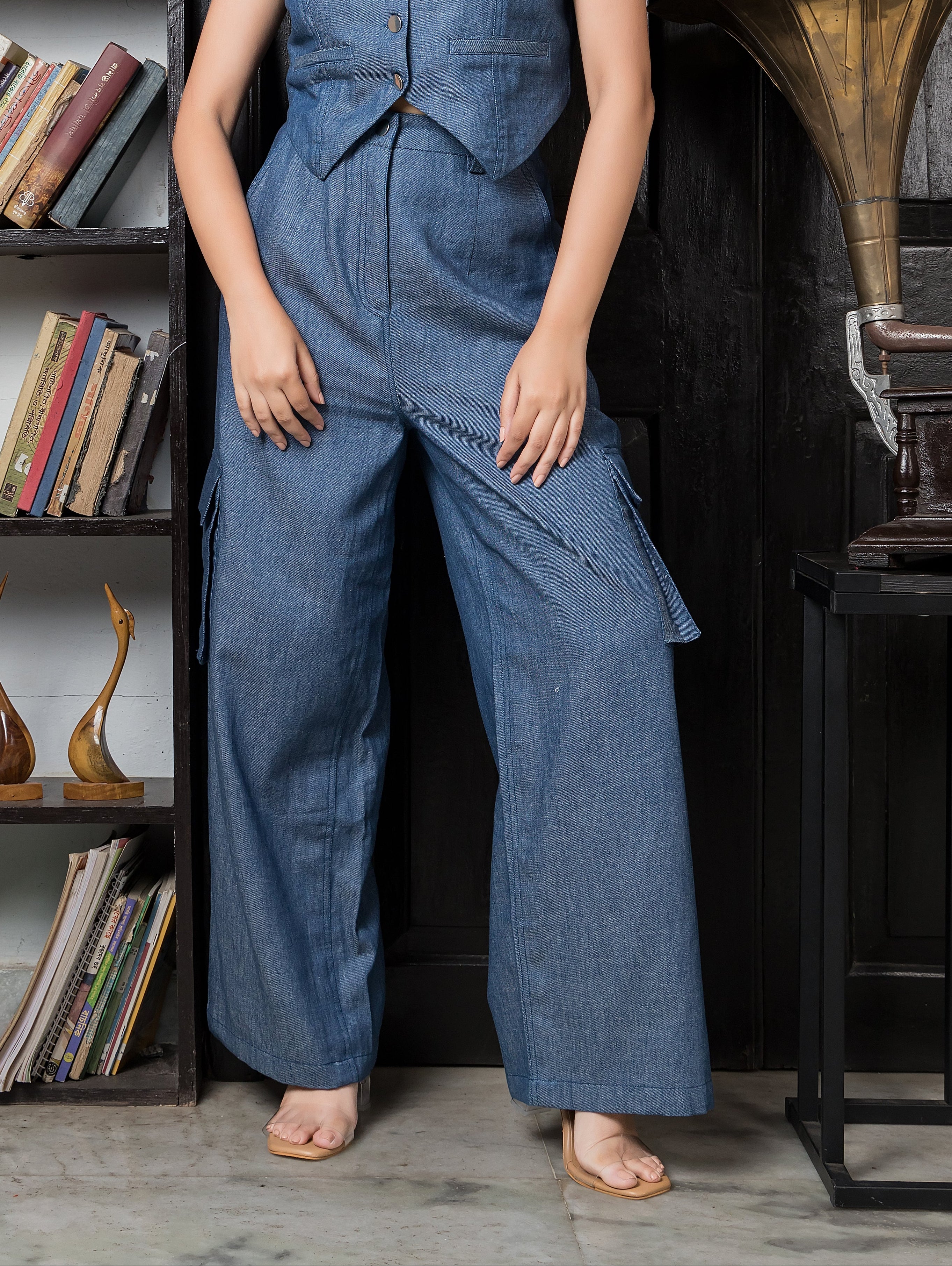 Denim Cargo Pants