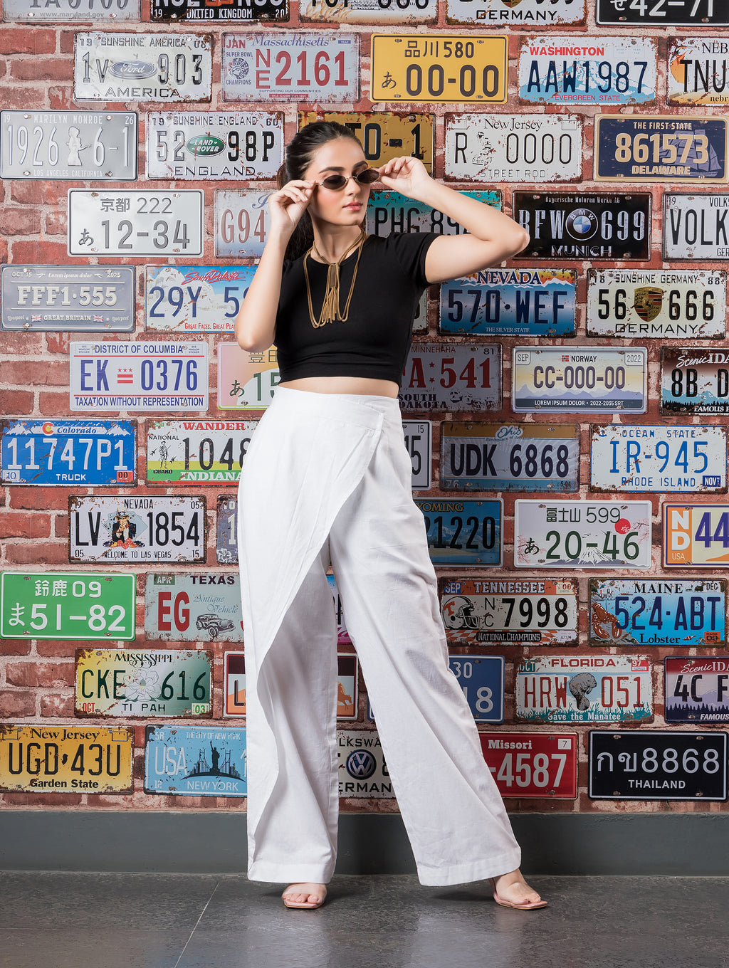 White Linen Flap Pants