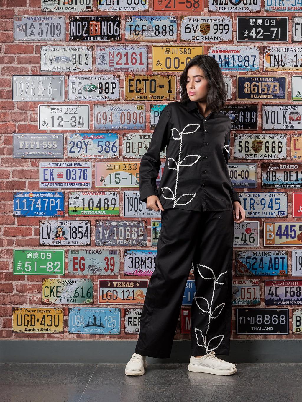 Black Cotton Co-Ord Set