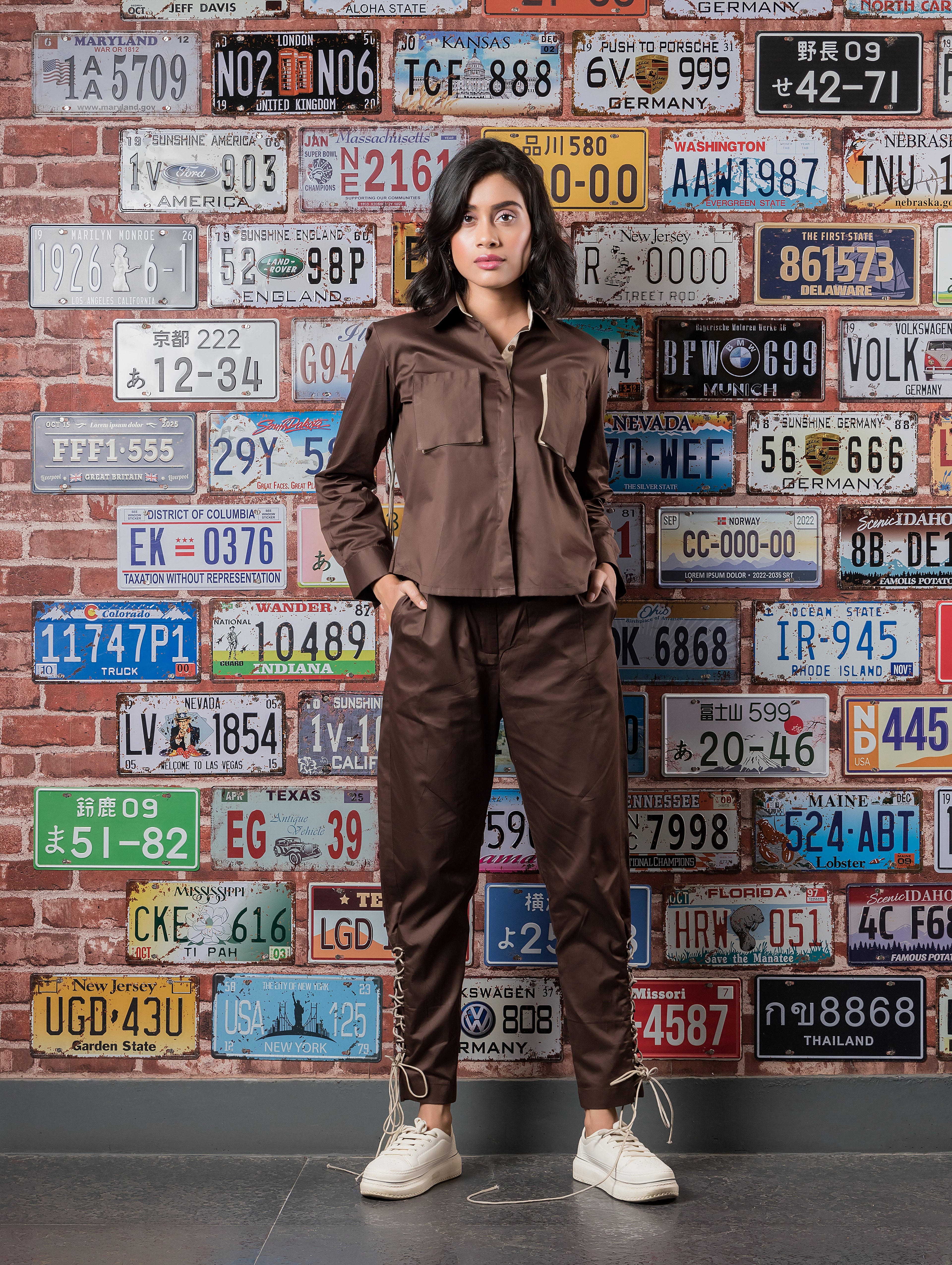 Brown & Beige Cotton Set