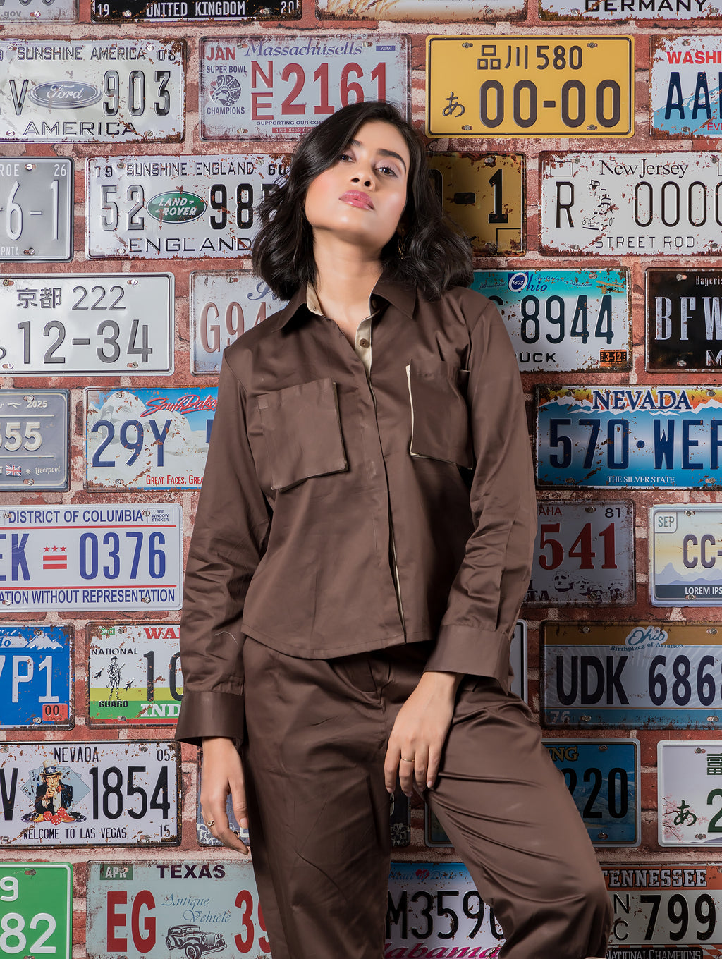 Brown & Beige Cotton Set