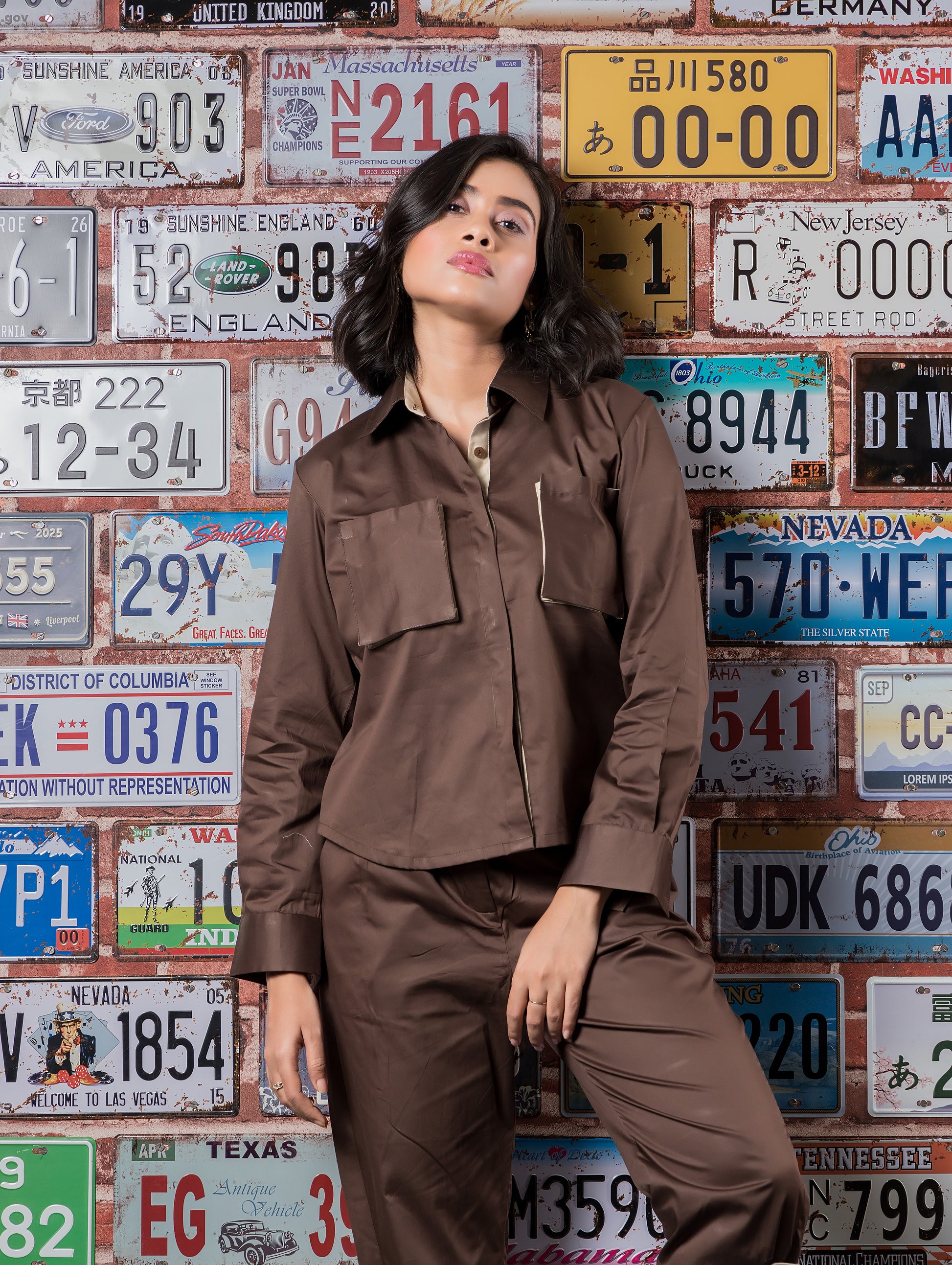 Brown & Beige Cotton Set