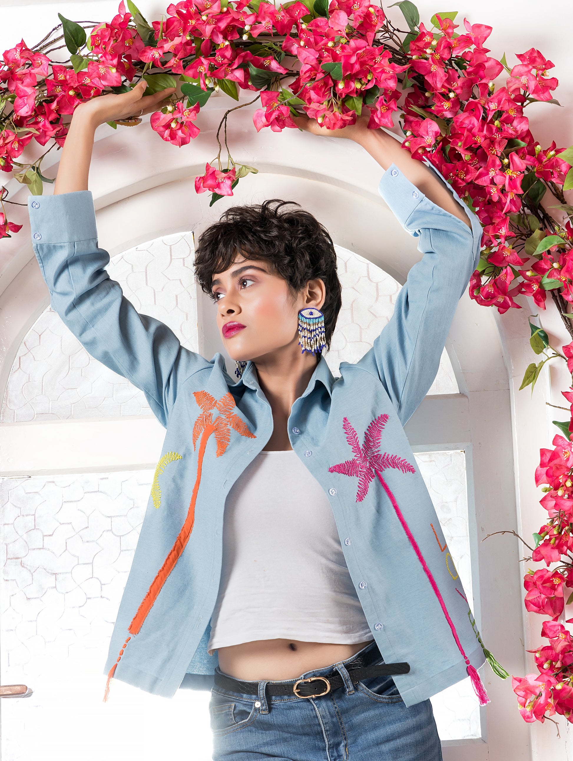 Palm Tree Denim Jacket