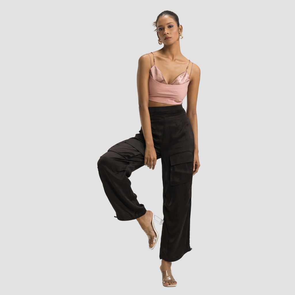 Satin Cargo Pants