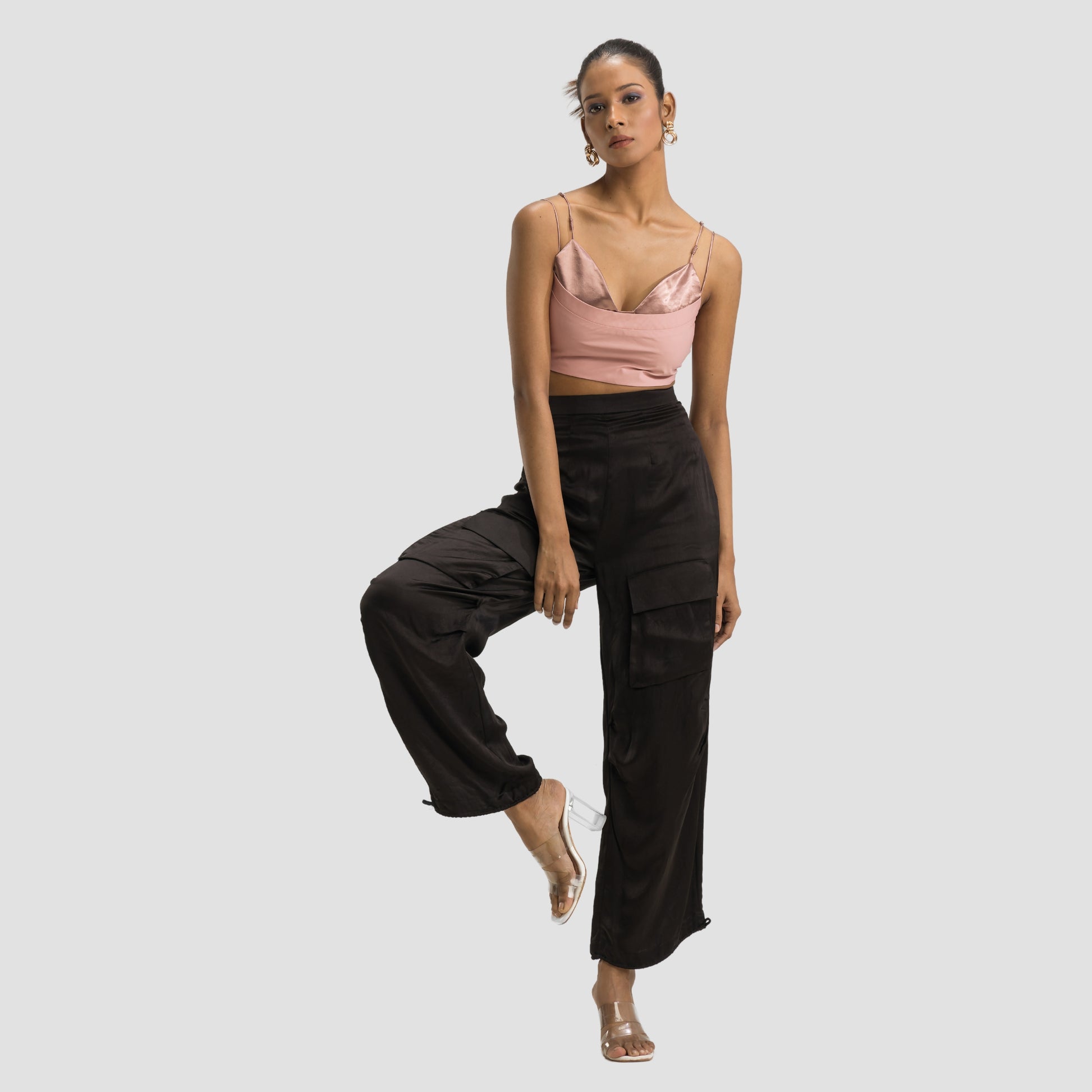 Satin Cargo Pants