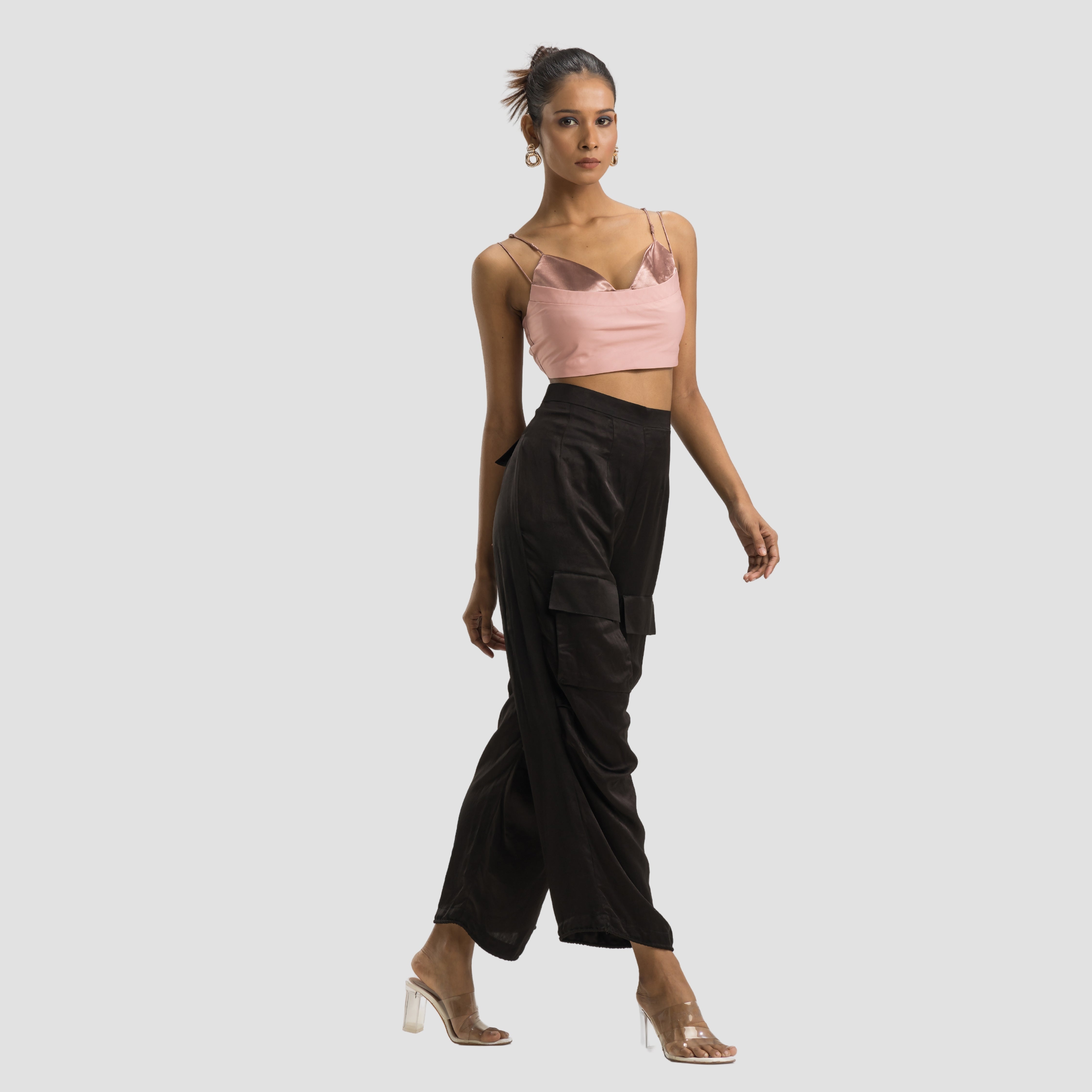 Satin Cargo Pants