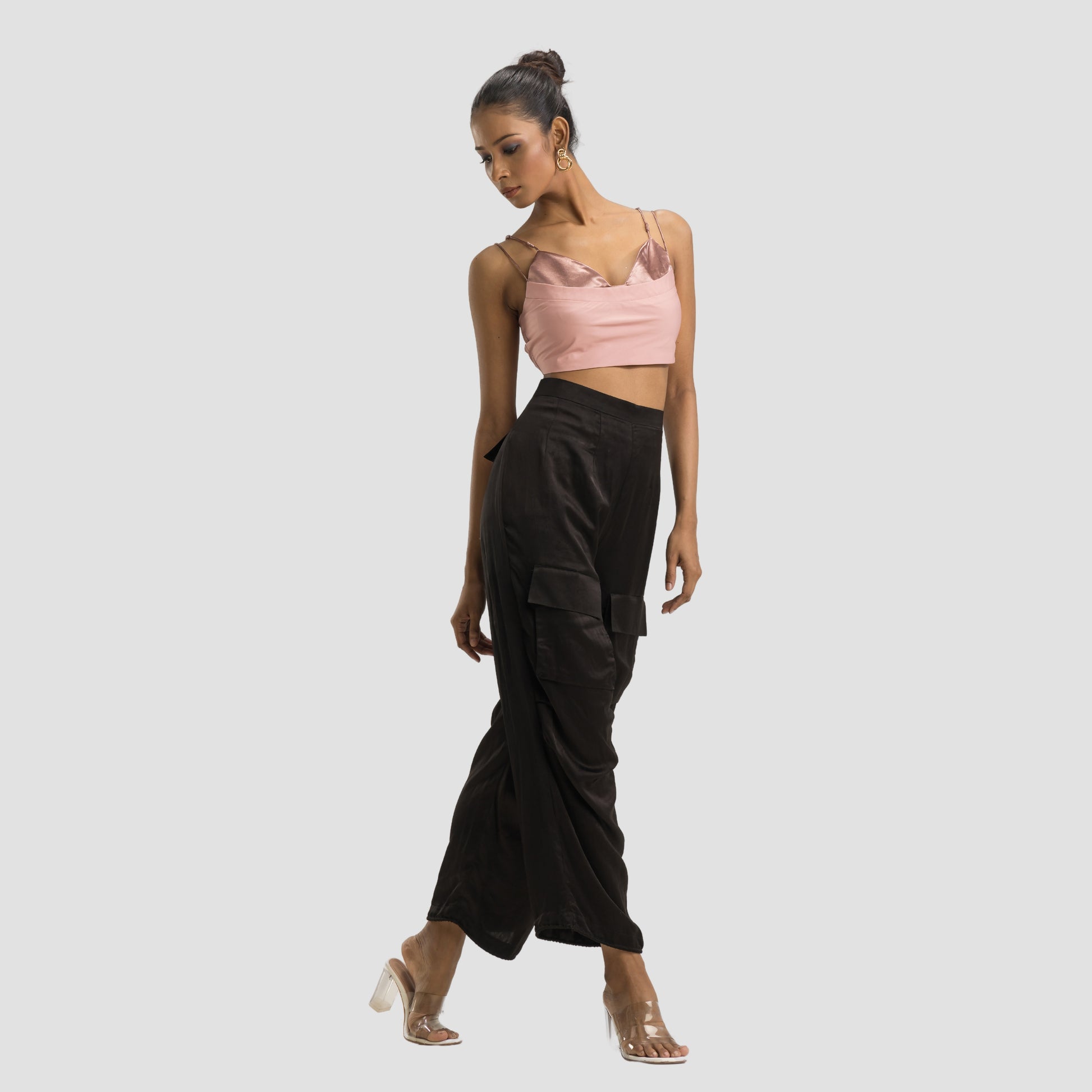 Satin Cargo Pants
