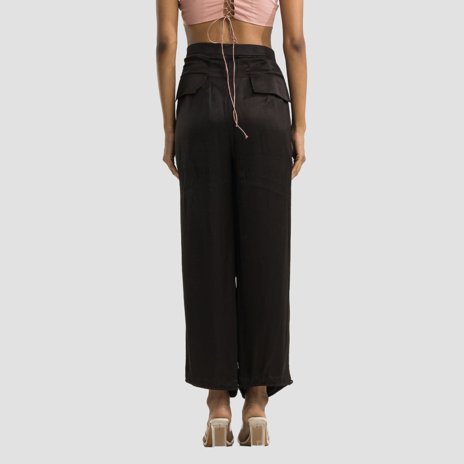 Satin Cargo Pants
