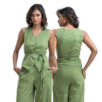 Green Side Tie On Waistcoat