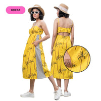 Yellow Palm Tree Dress for Women