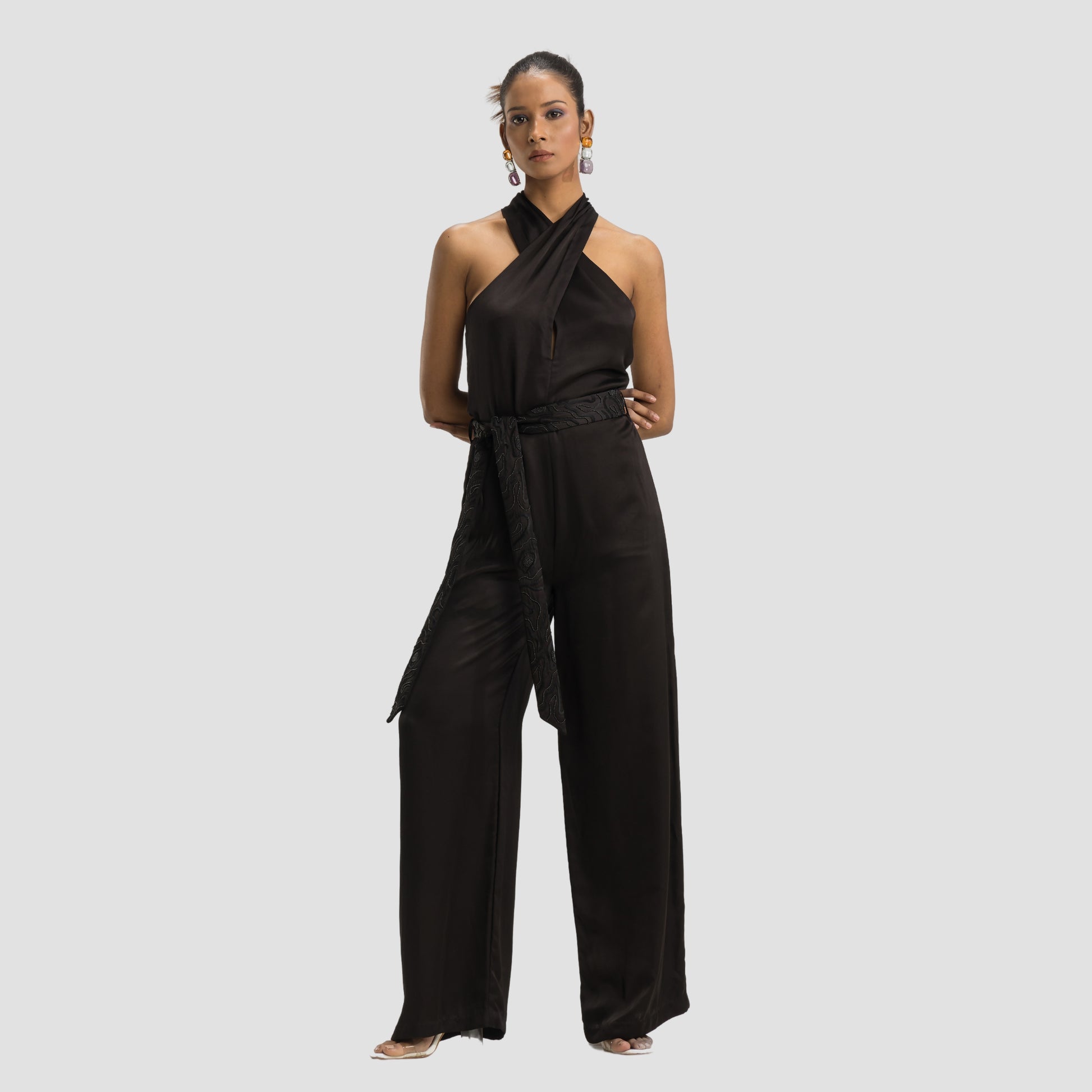 Midnight Jumpsuit with a Belt