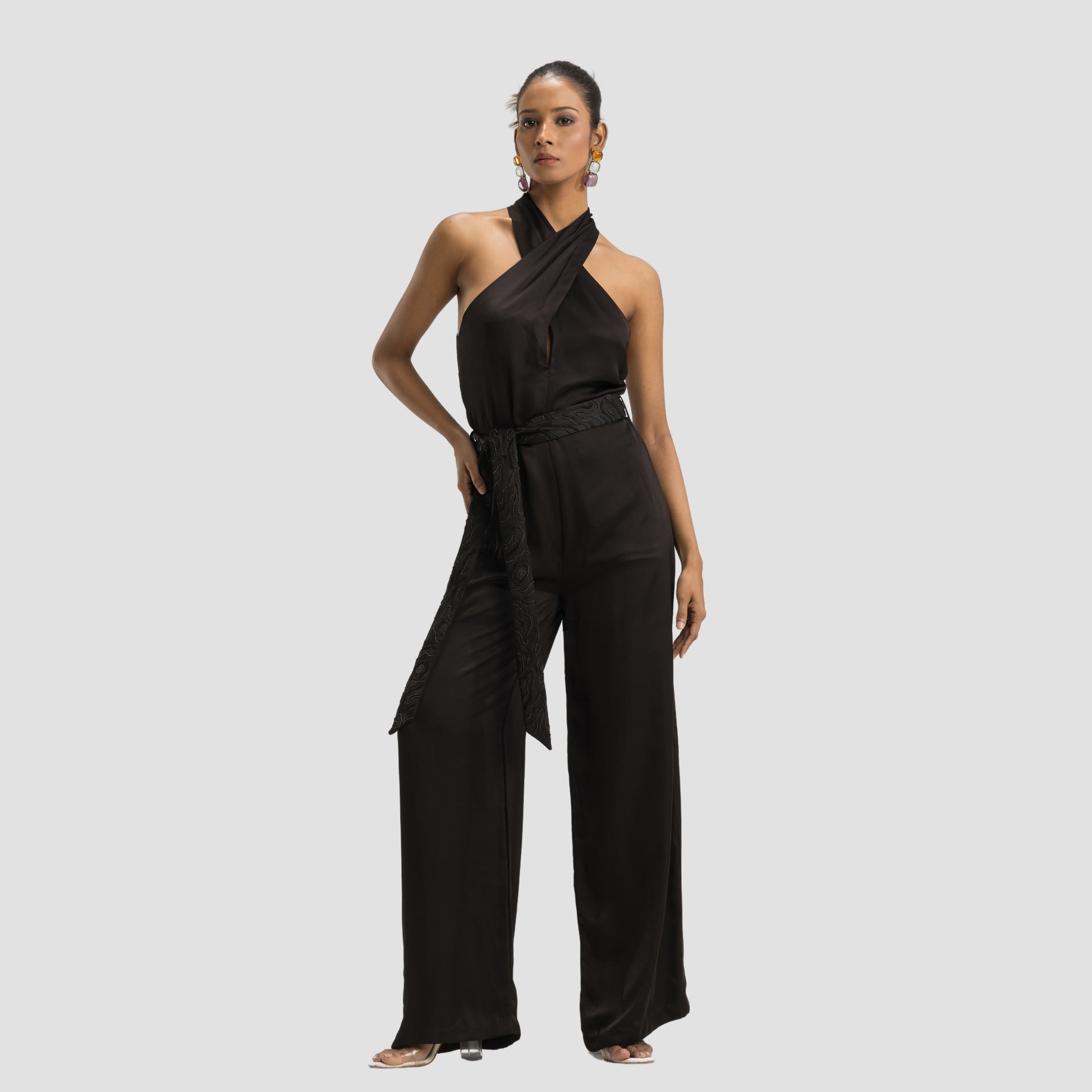 Midnight Jumpsuit with a Belt