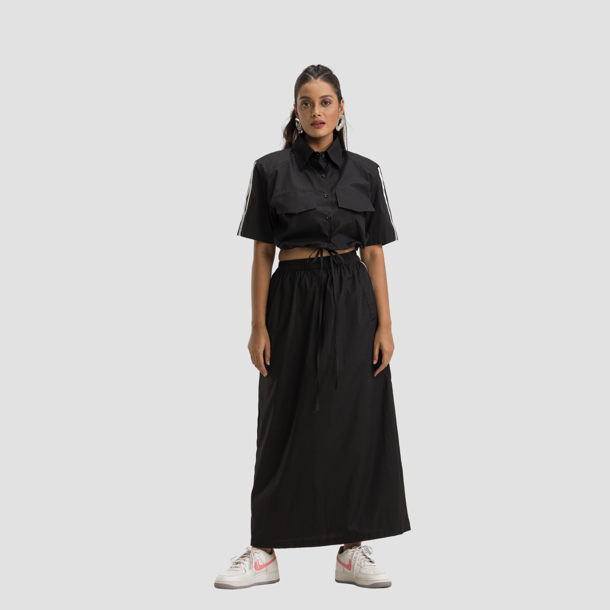 Boxy Jacket Shirt with Skirt