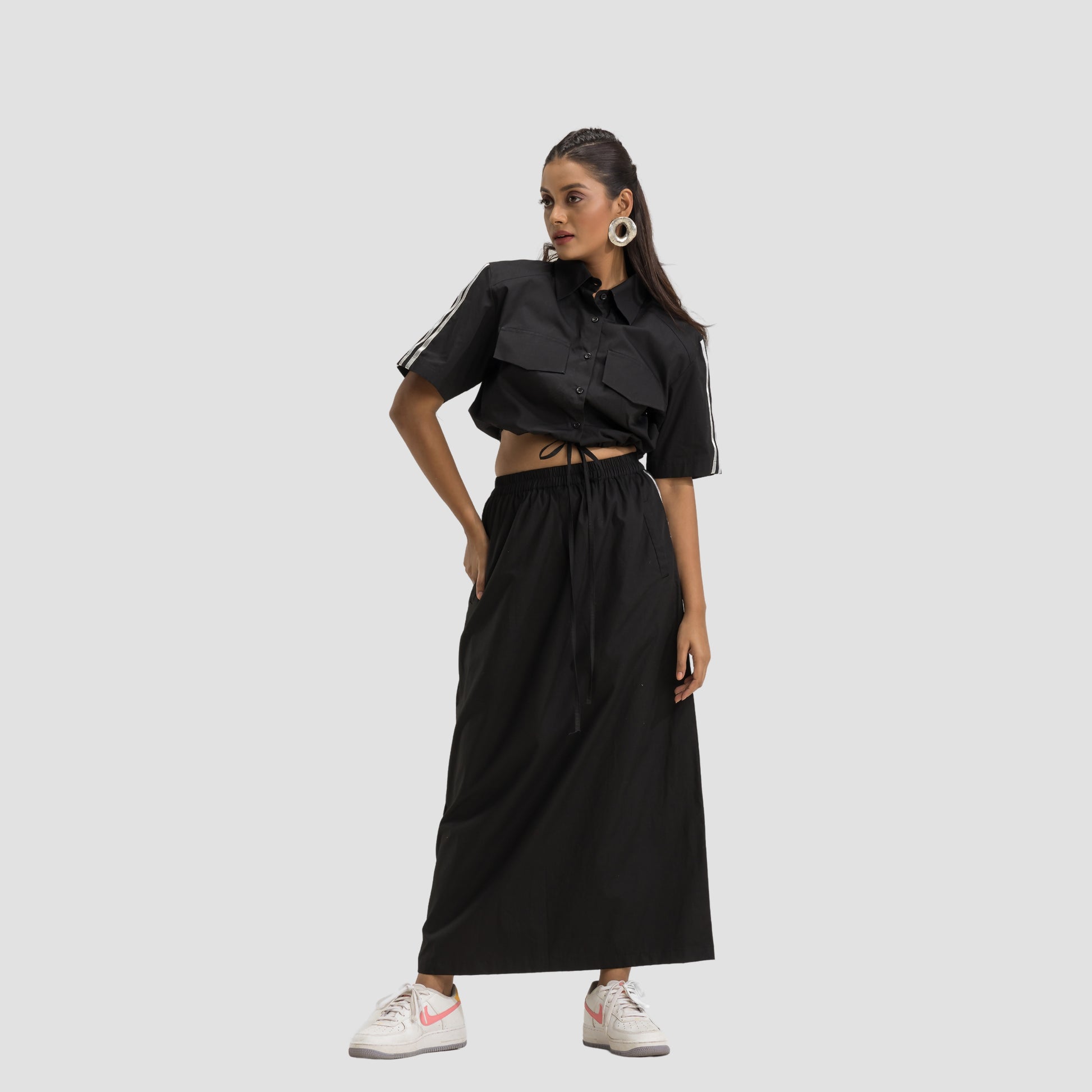 Boxy Jacket Shirt with Skirt
