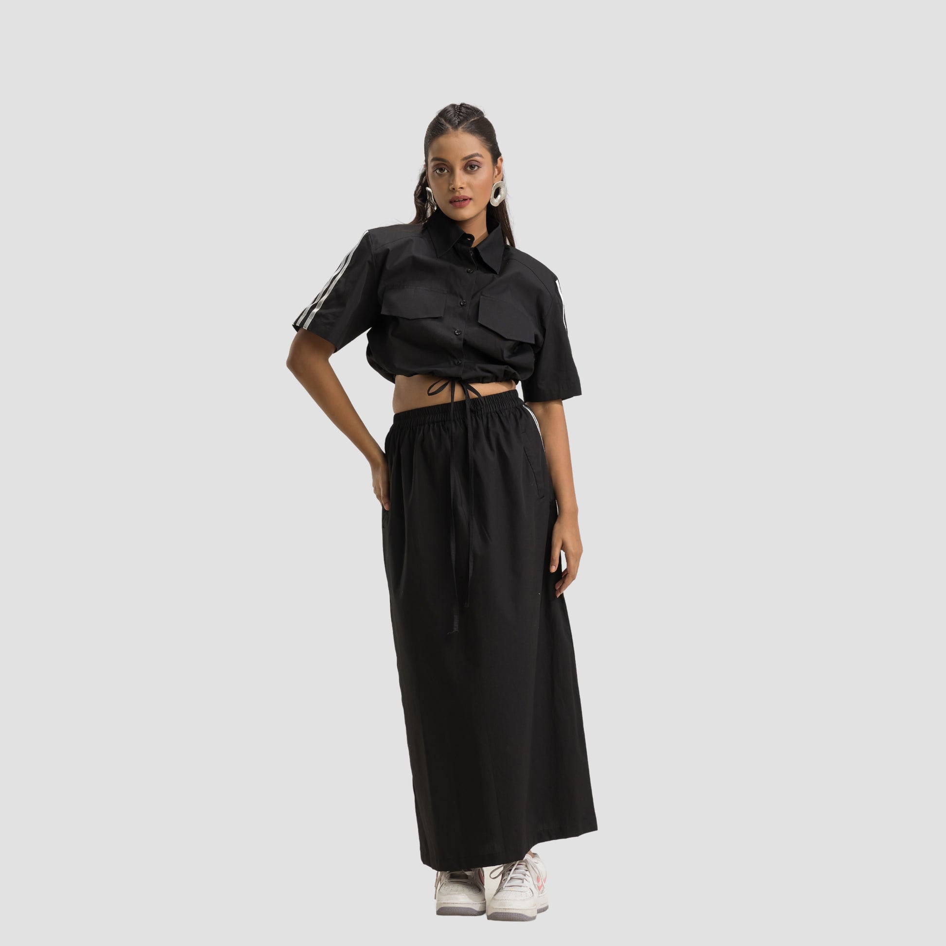 Boxy Jacket Shirt with Skirt