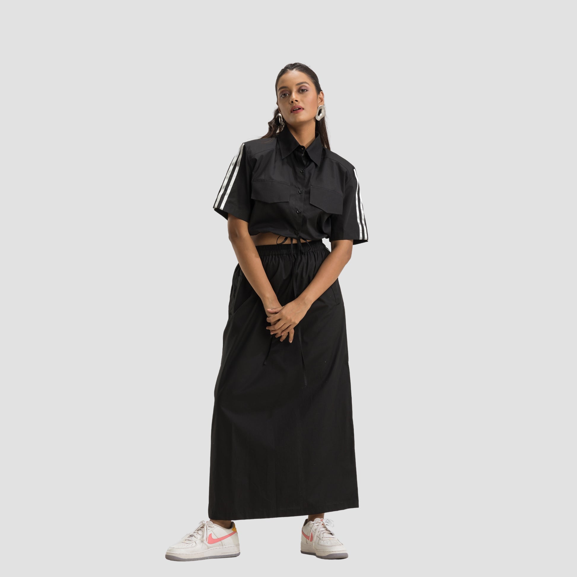 Boxy Jacket Shirt with Skirt
