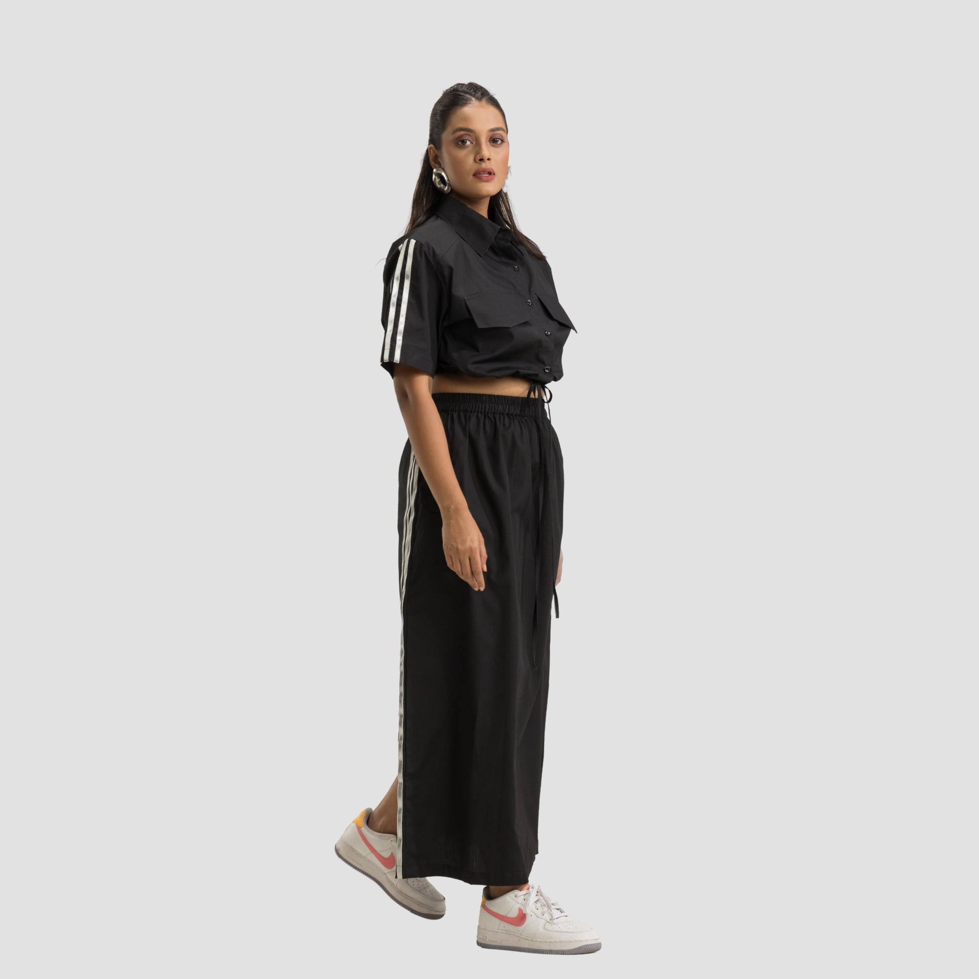 Boxy Jacket Shirt with Skirt