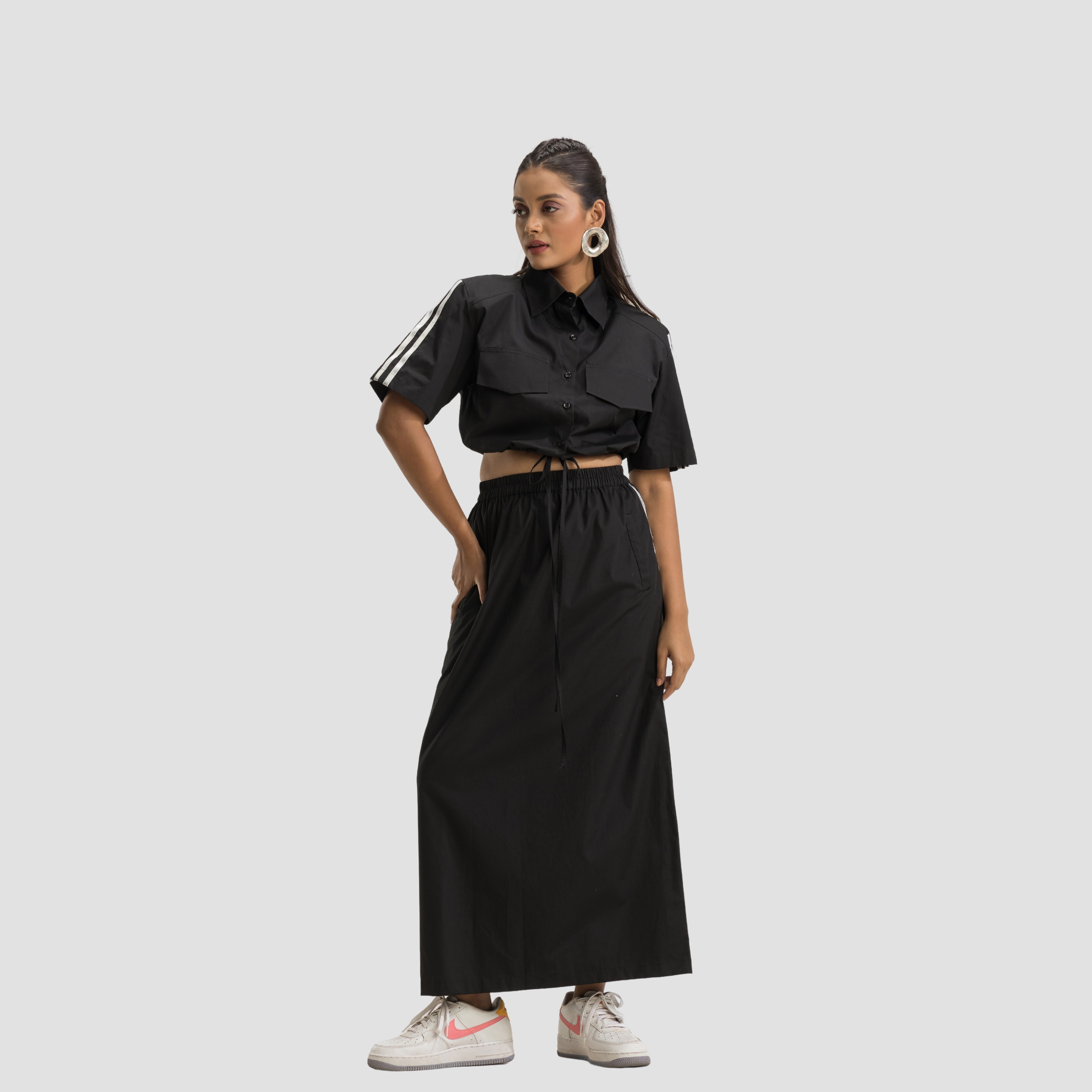 Boxy Jacket Shirt with Skirt