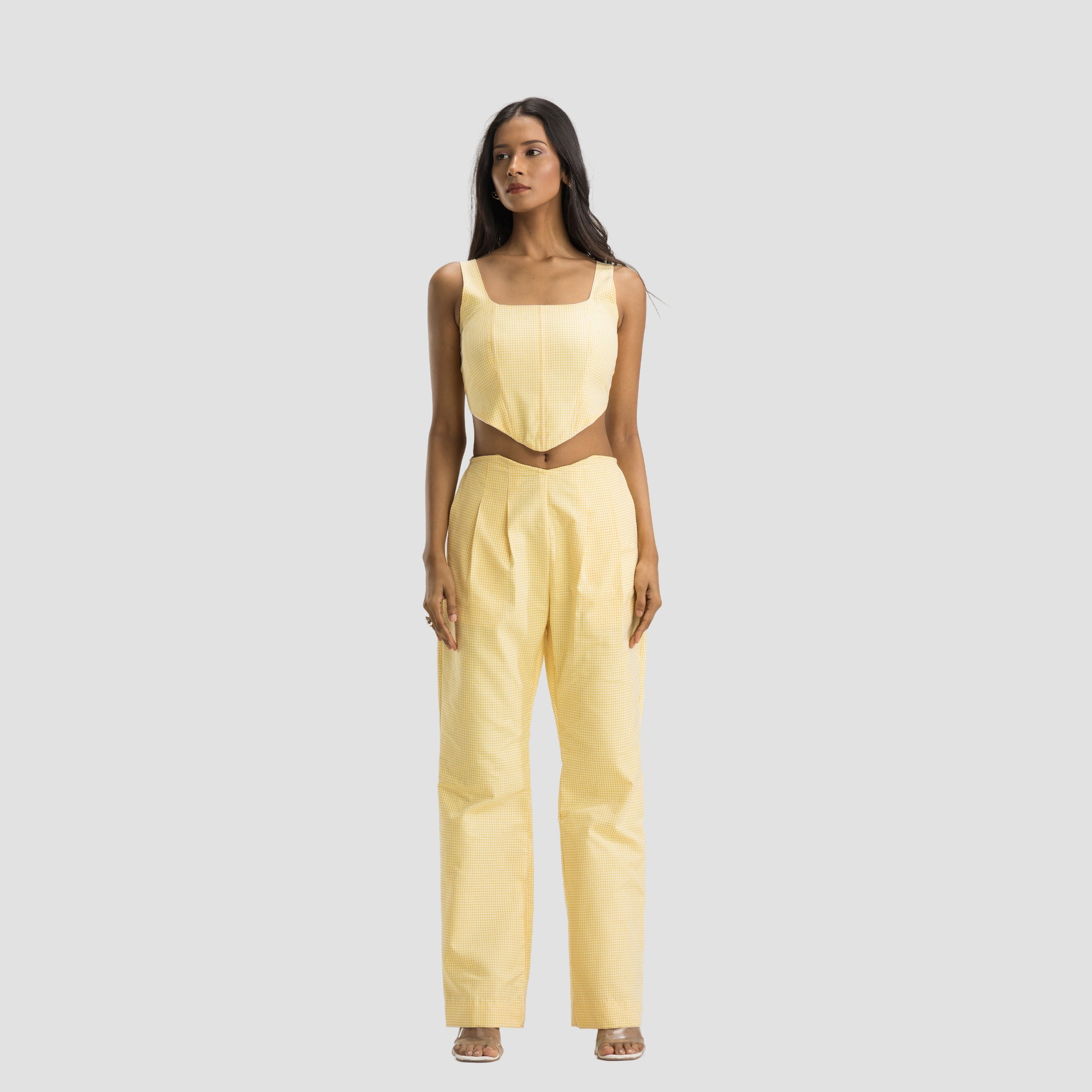 Yellow Gingham Reversible Set