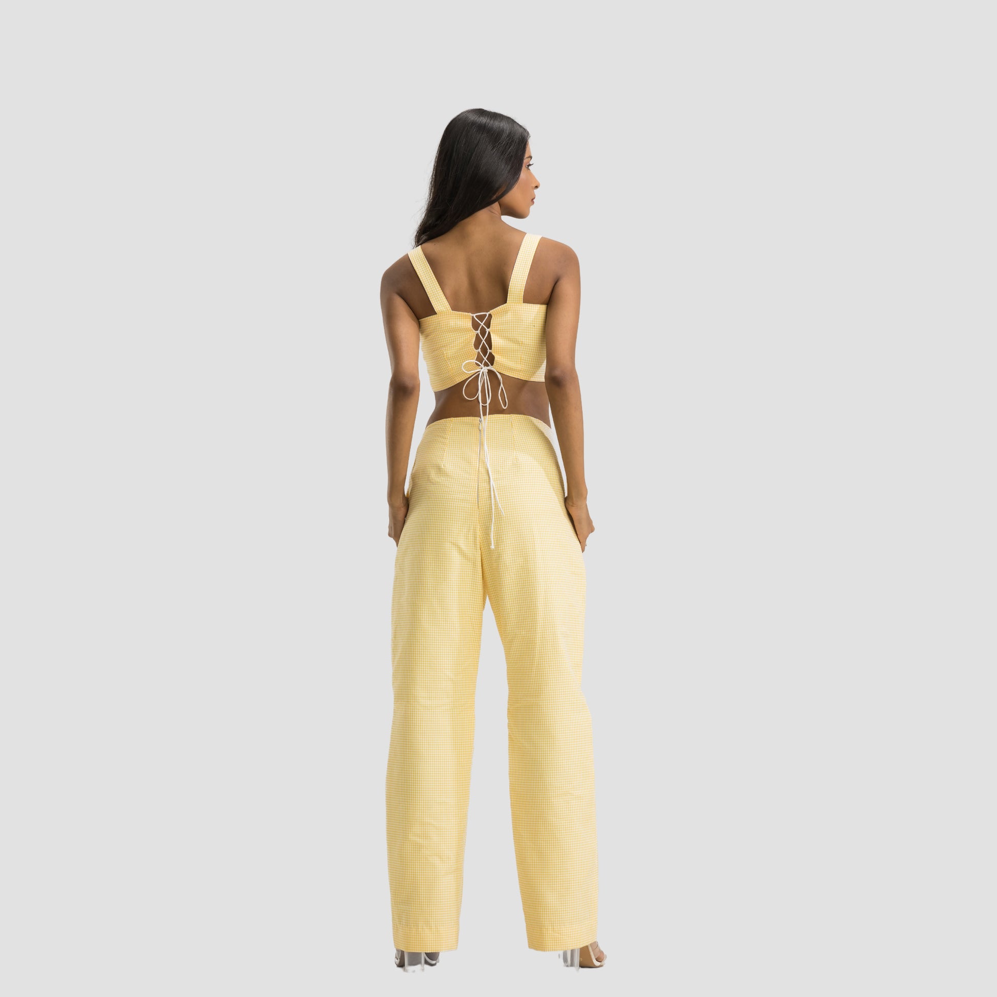 Yellow Gingham Reversible Set